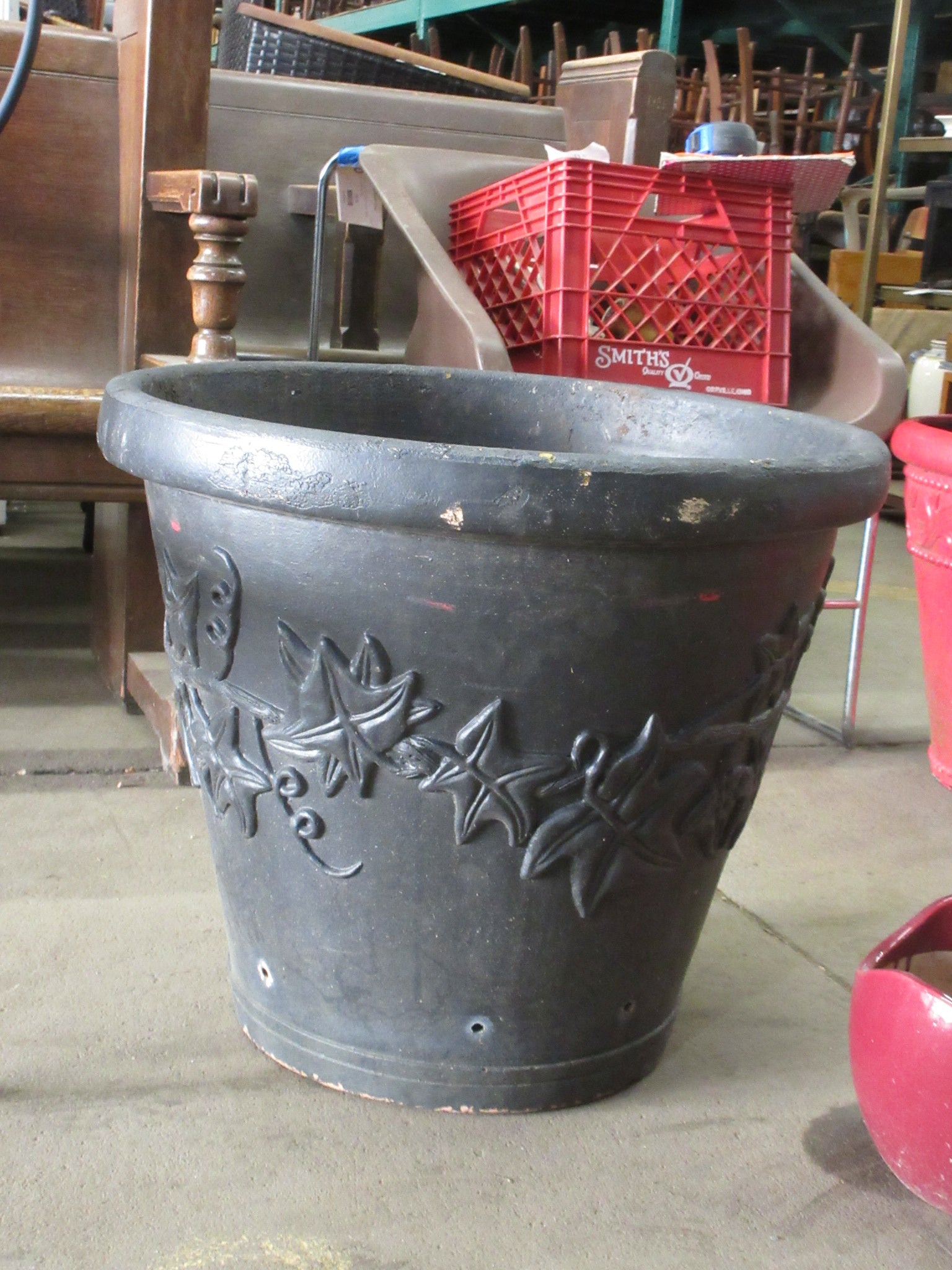 Black 23" Planter Pot