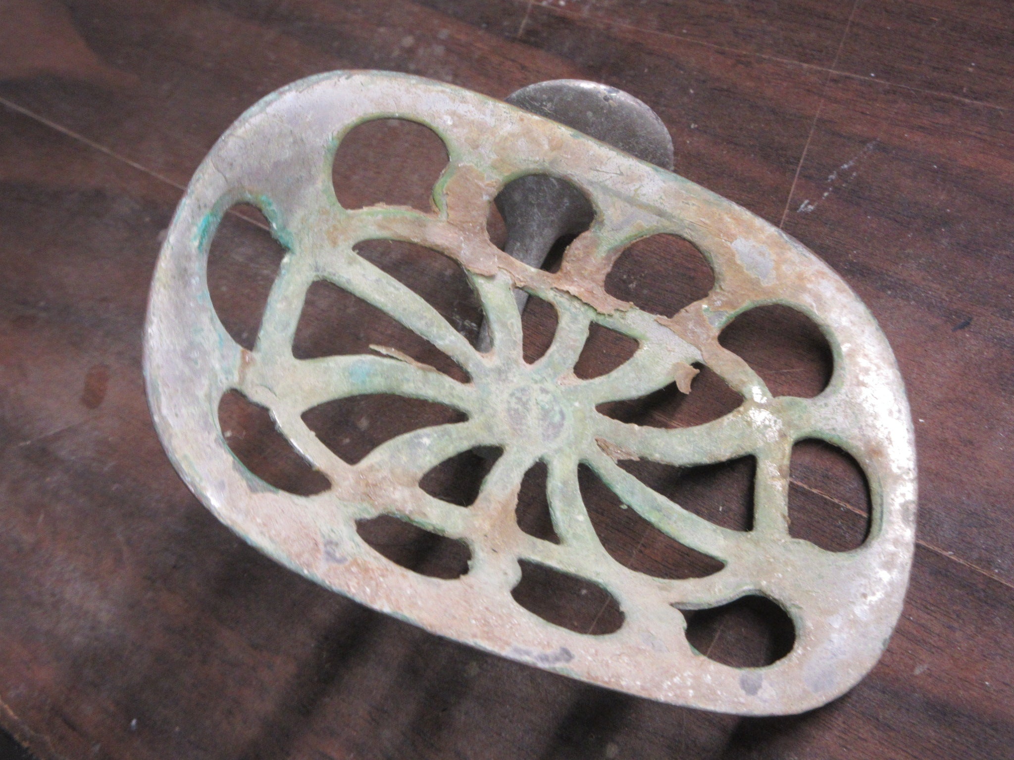 Salvaged Metal Slotted Soap Dish
