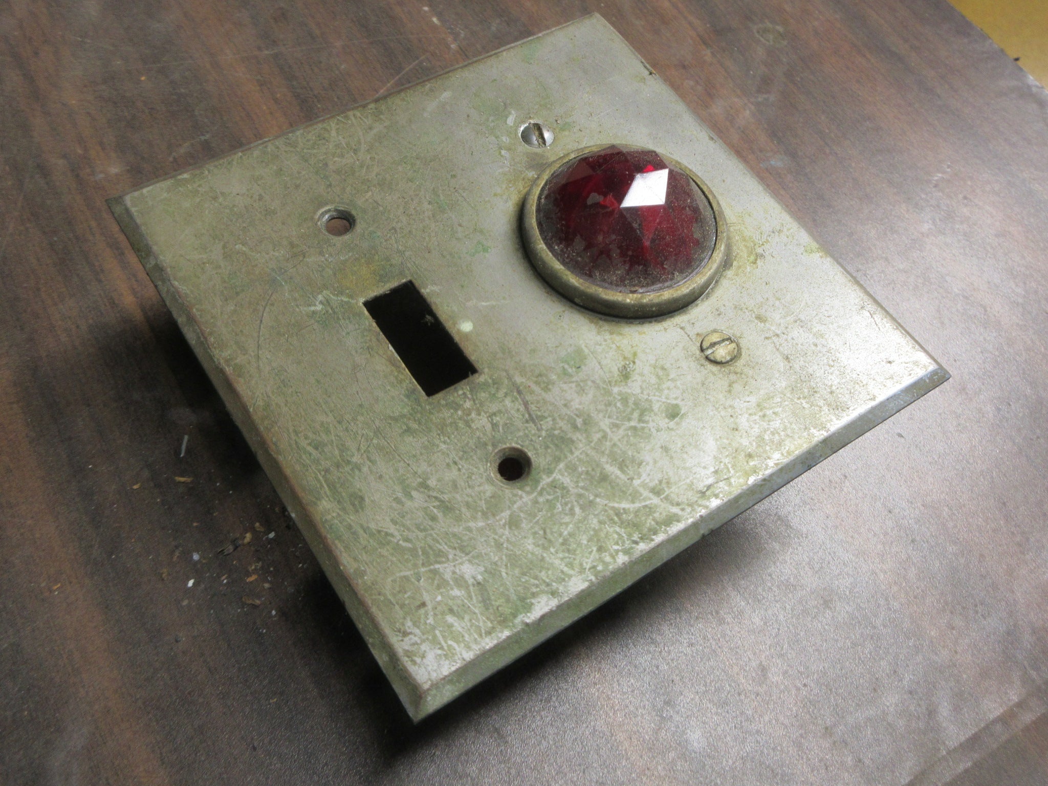 Industrial Switch Plate Cover with Faceted Indicator Light