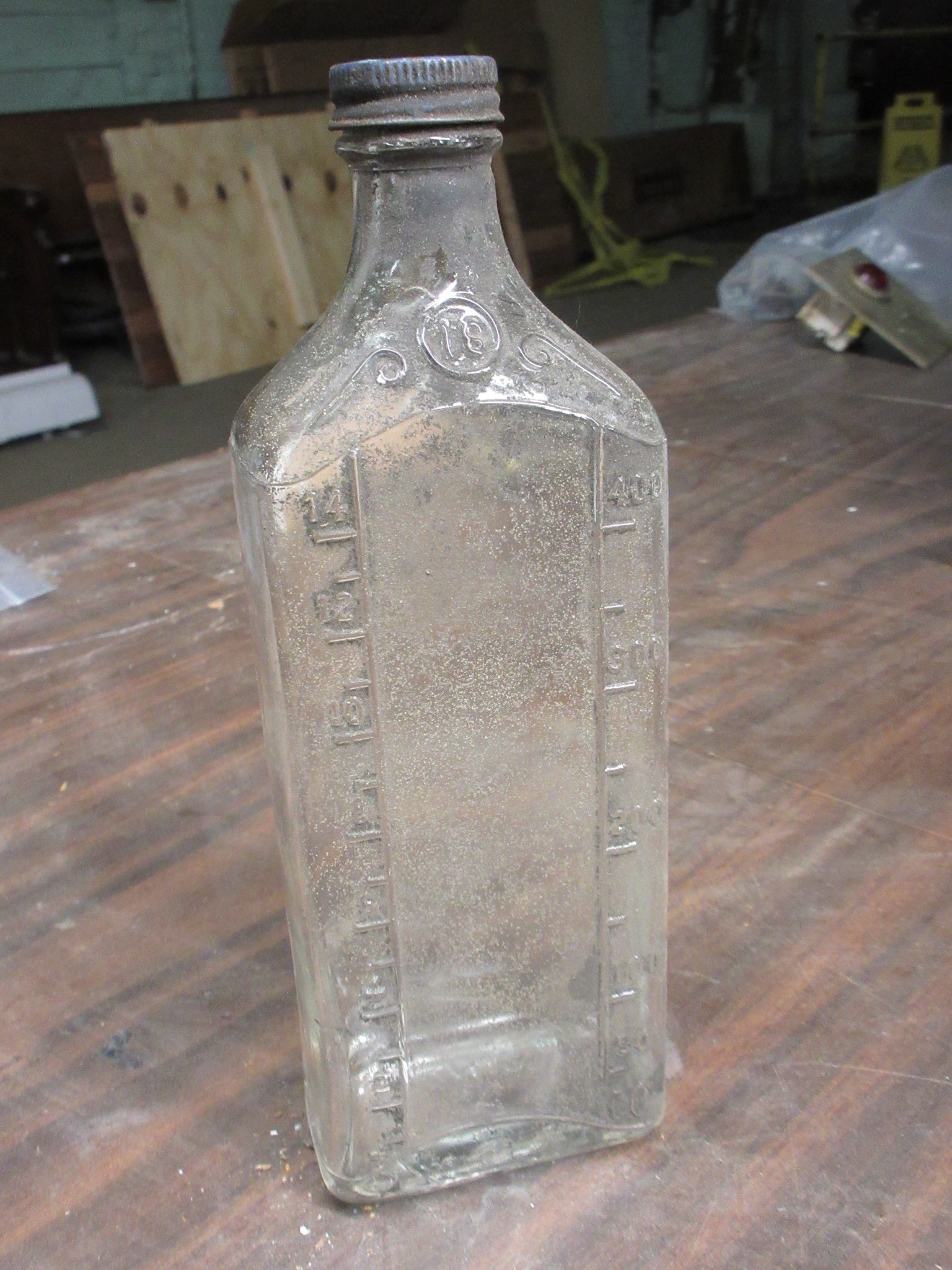 Vintage Glass Bottle with Lid