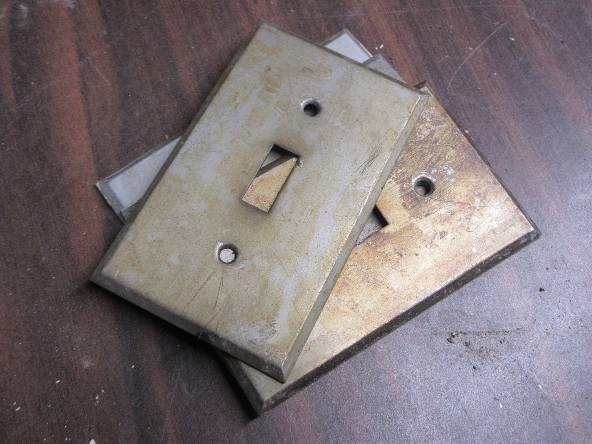 Vintage Metal Single Switch Plate Covers (Lot of Five)