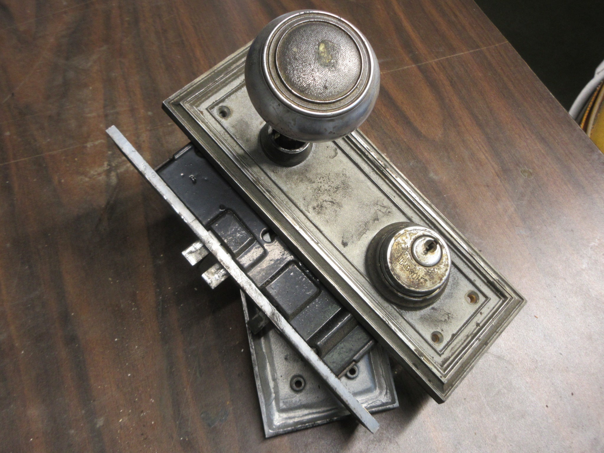 Vintage Metal Door Knob Set with Mortise