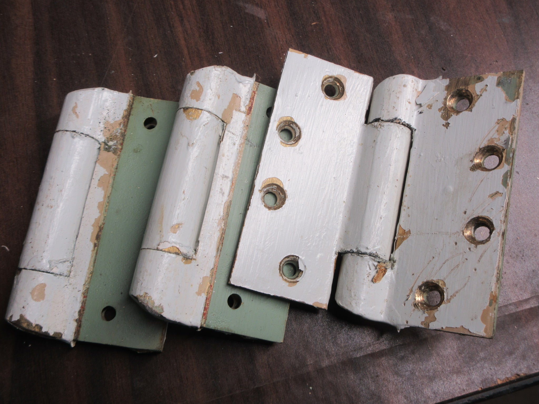 Heavy Salvaged Detention Hinges (Set of three, green)