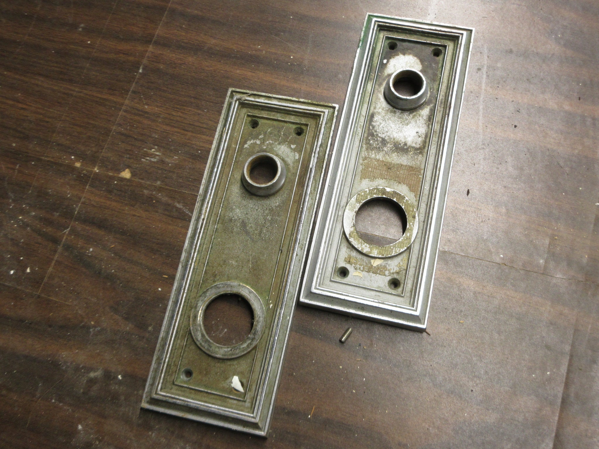 Pair of Cast Vintage Salvaged Door Plates