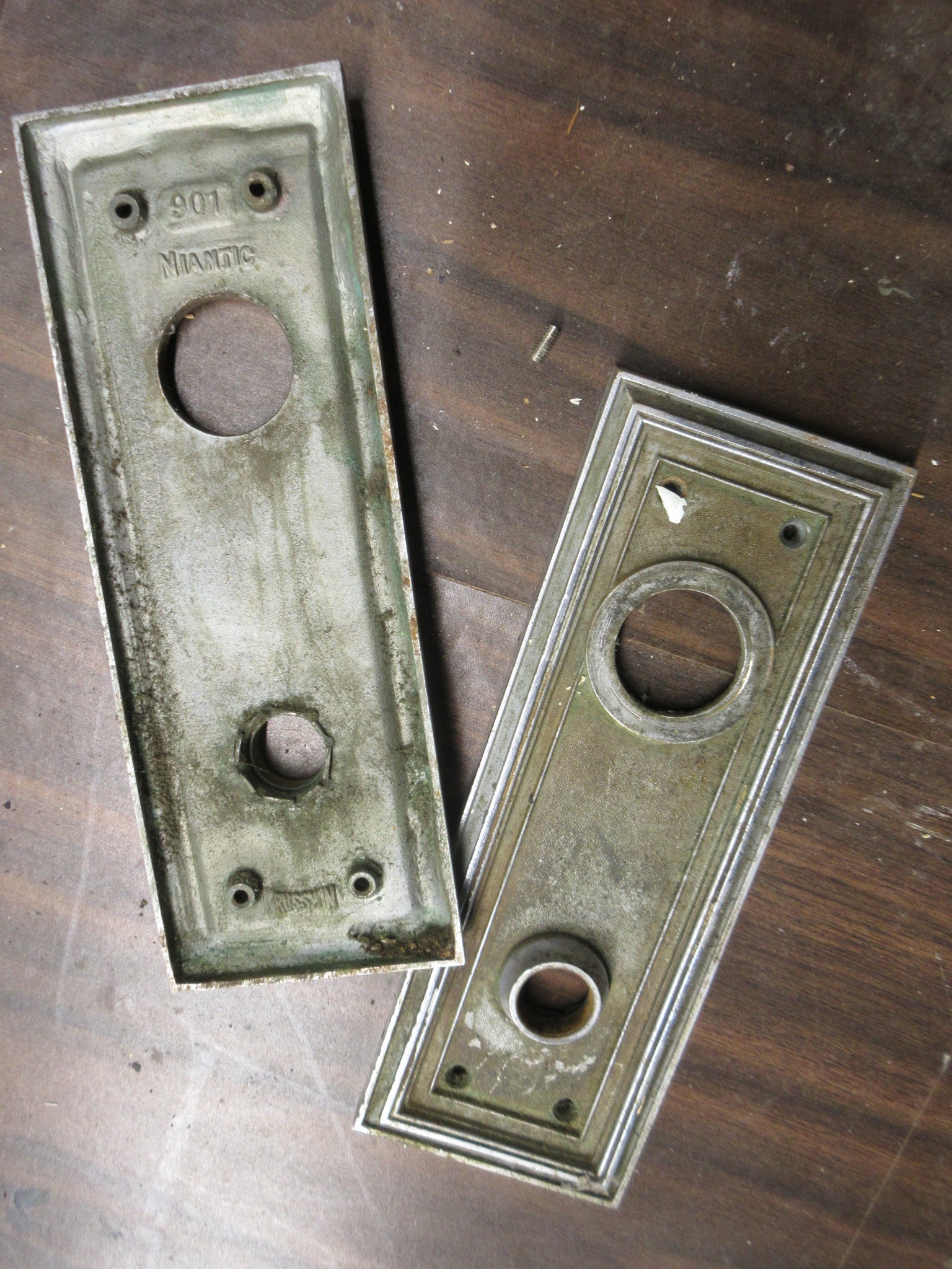 Pair of Cast Vintage Salvaged Door Plates