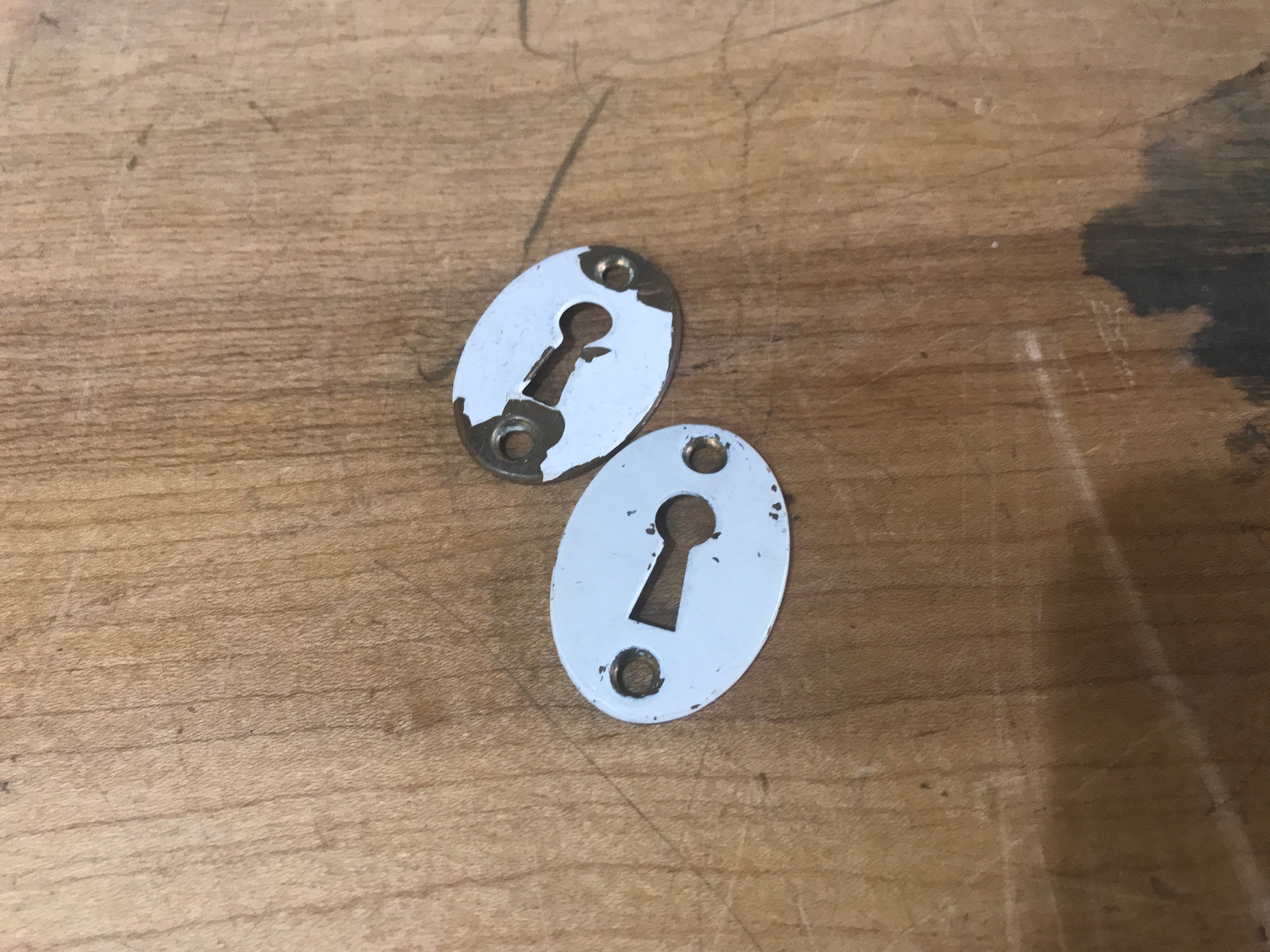Vintage Brass Key Plates Pair of Two