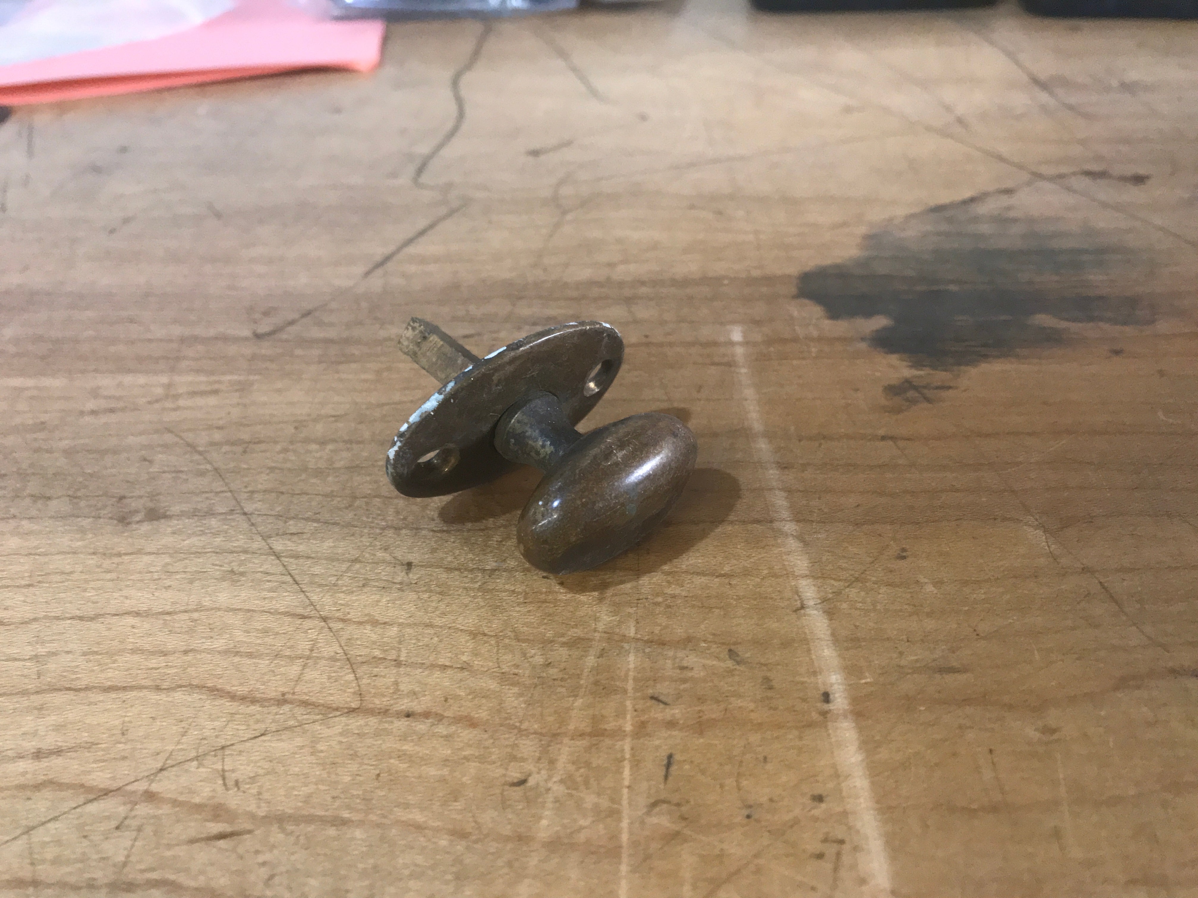 Vintage Brass Thumb Turn with Plate