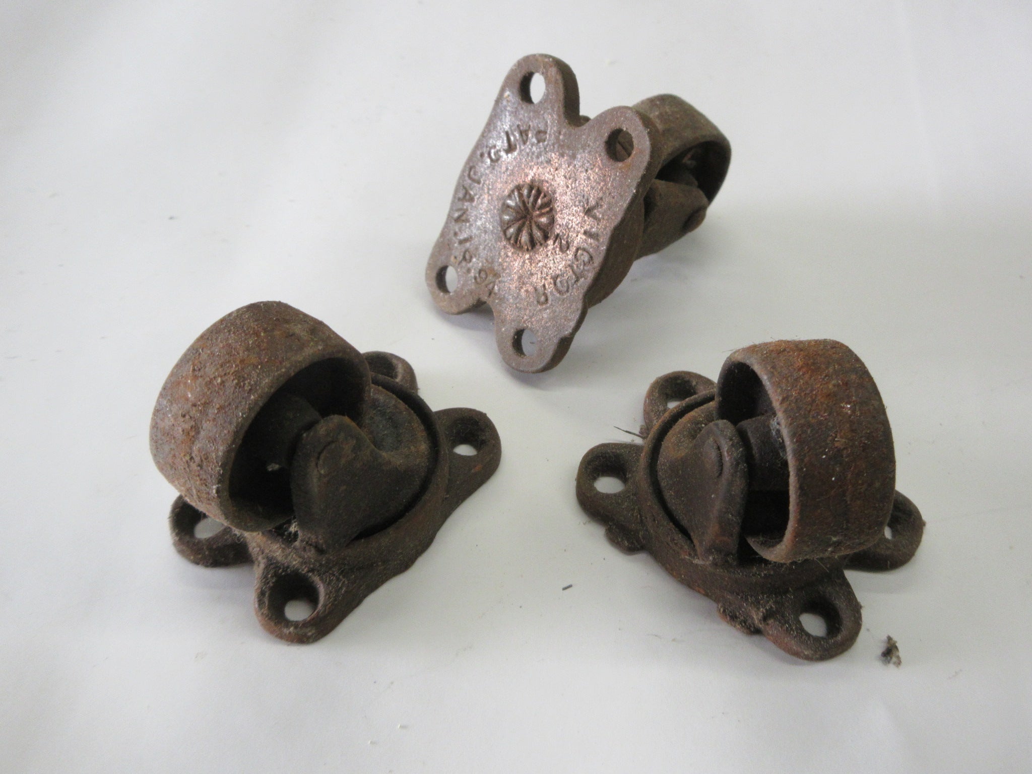 Antique Metal Swivel Casters (Set of Three)
