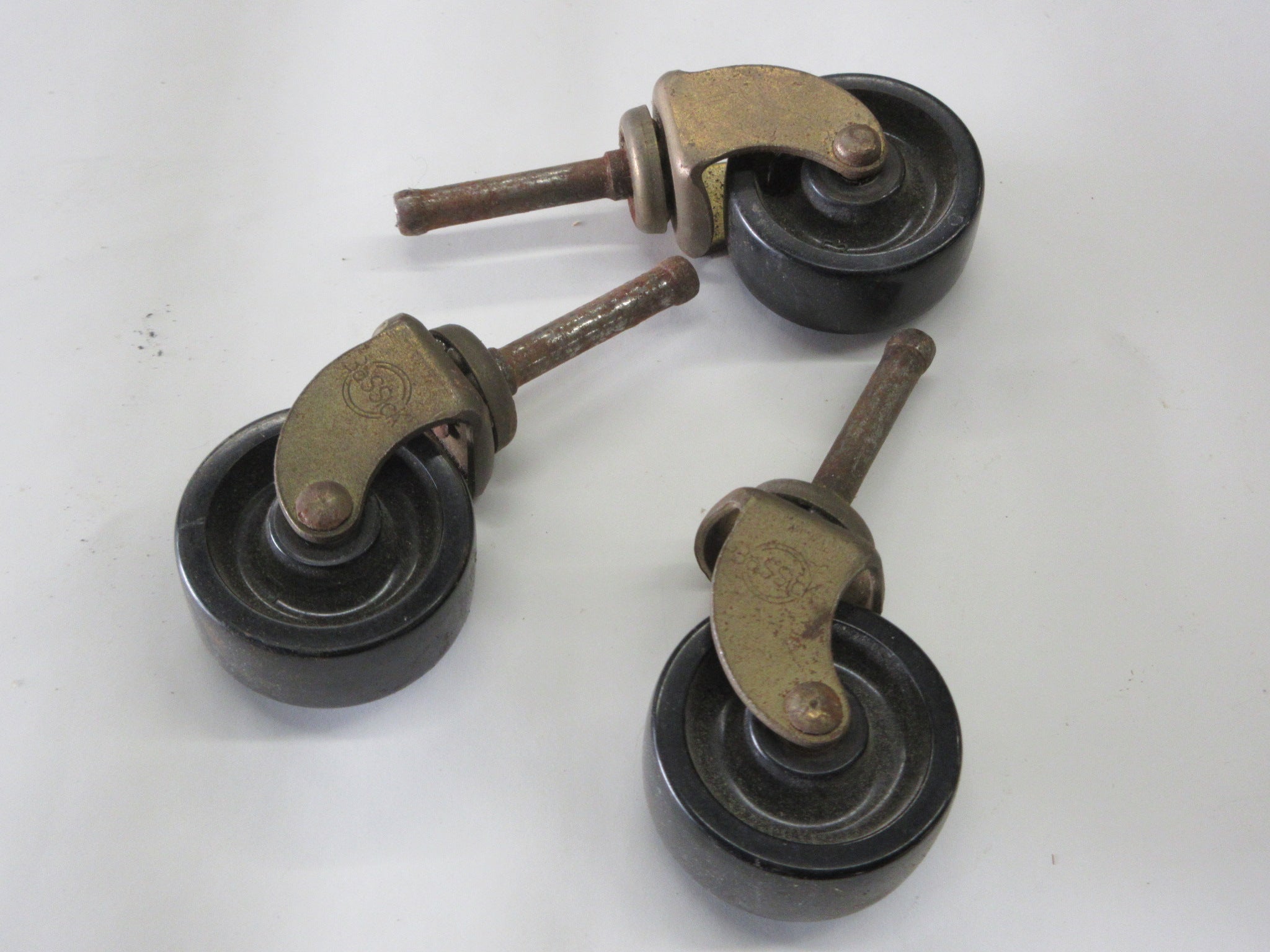 Vintage Bassick Metal Swivel Casters (Set of Three)
