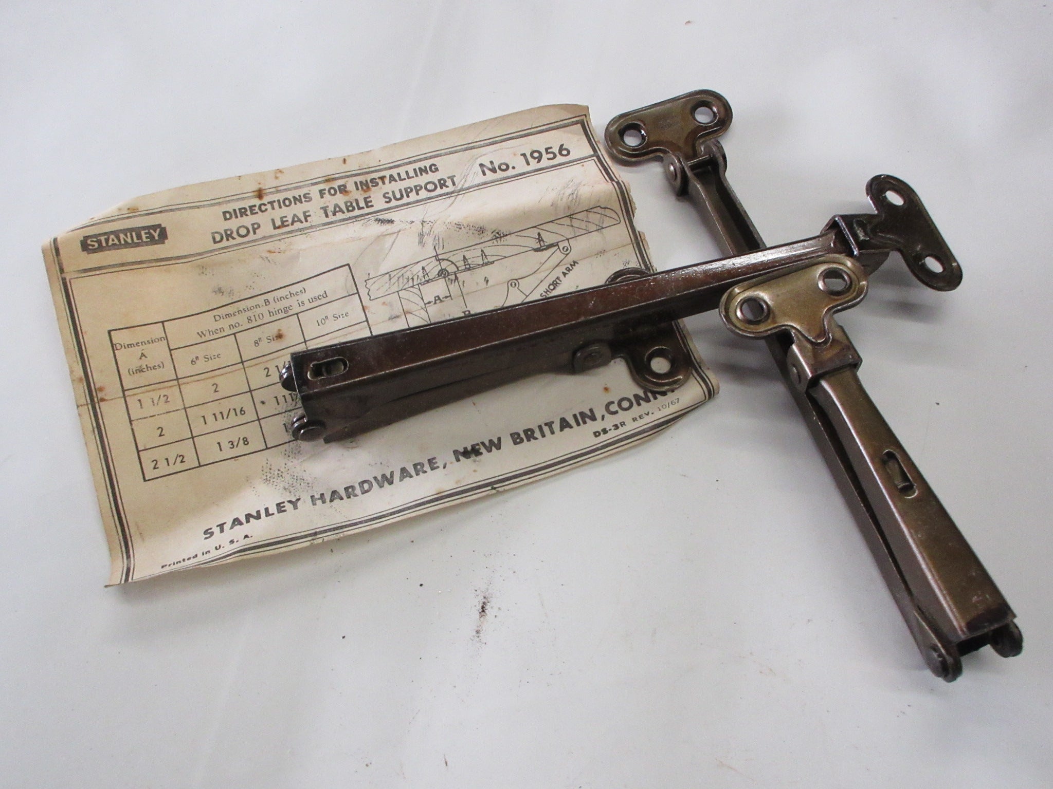 Vintage Stanley 10" Drop Leaf Table Support (Pair of Two)