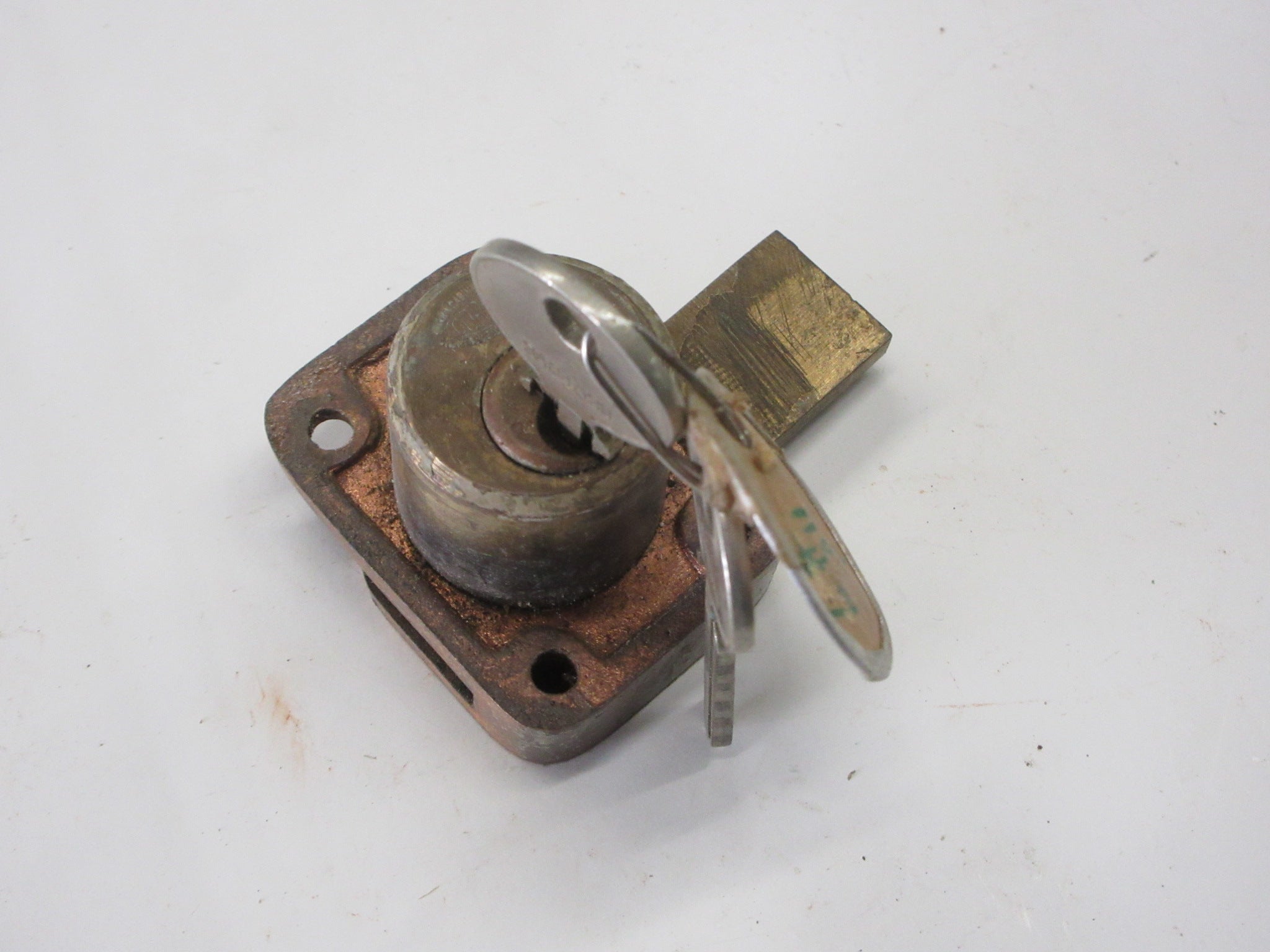 Corbin Vintage Brass Cylinder Lock and Key Set