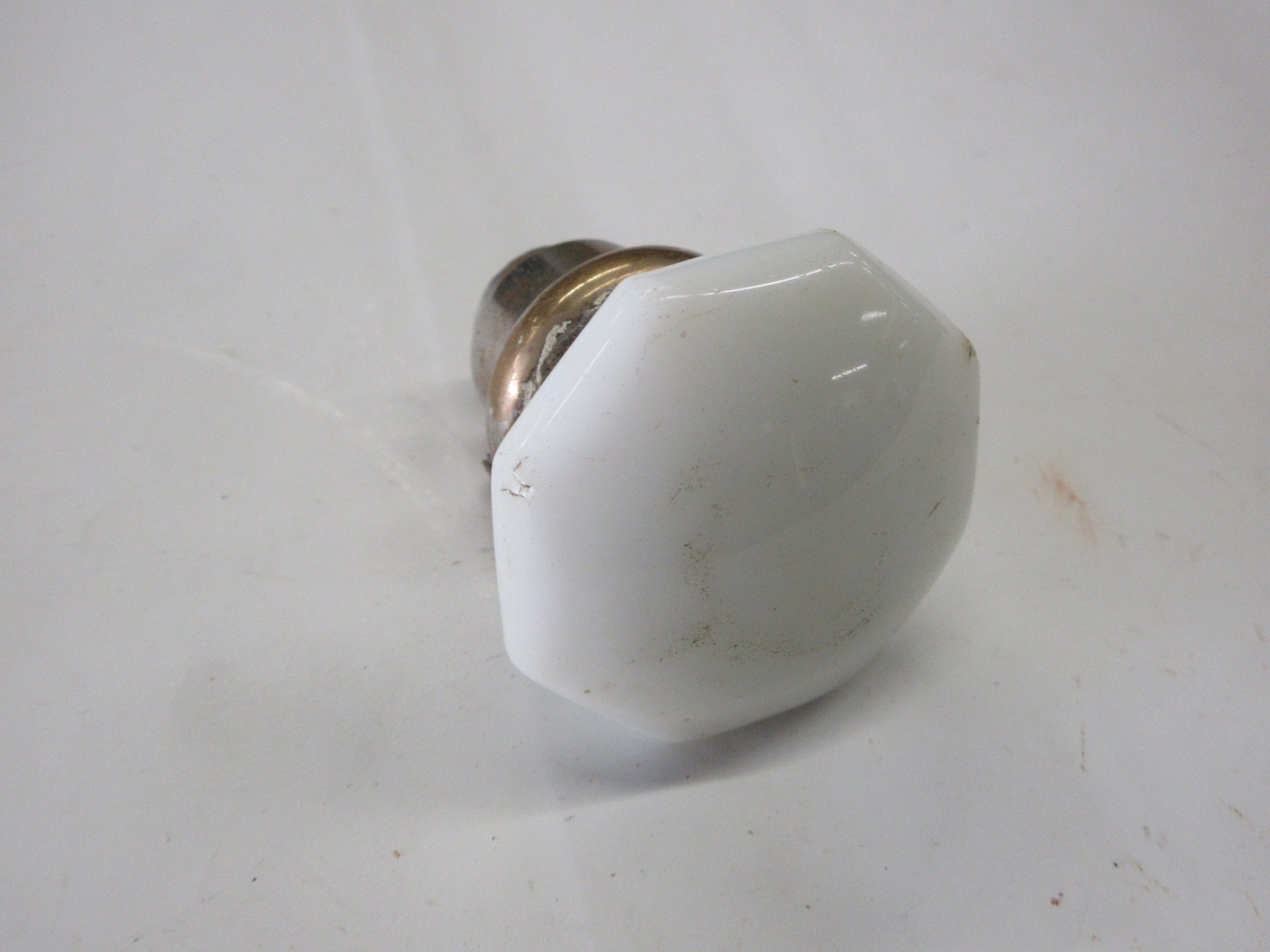 Antique Porcelain and Brass Knob