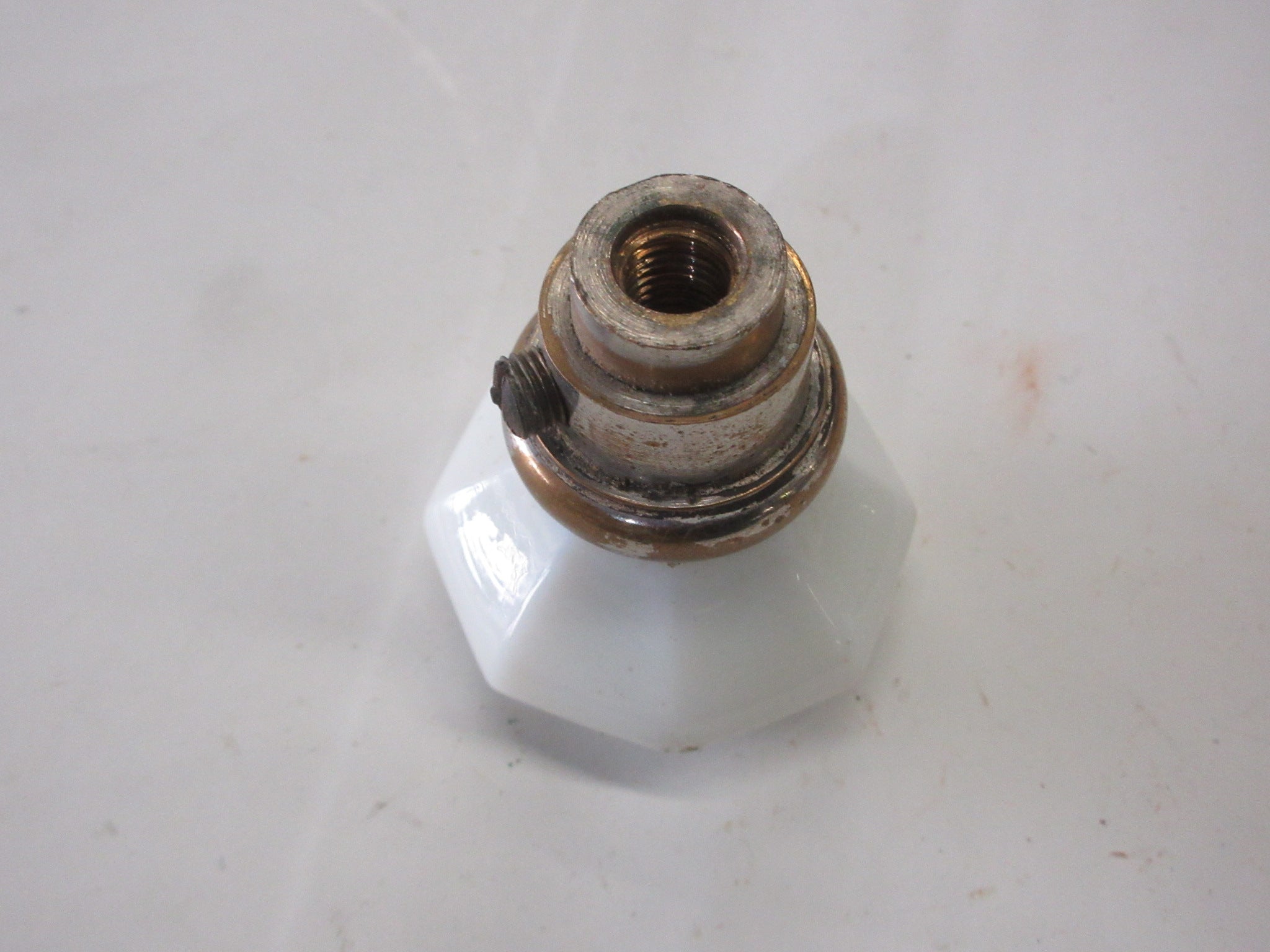 Antique Porcelain and Brass Knob