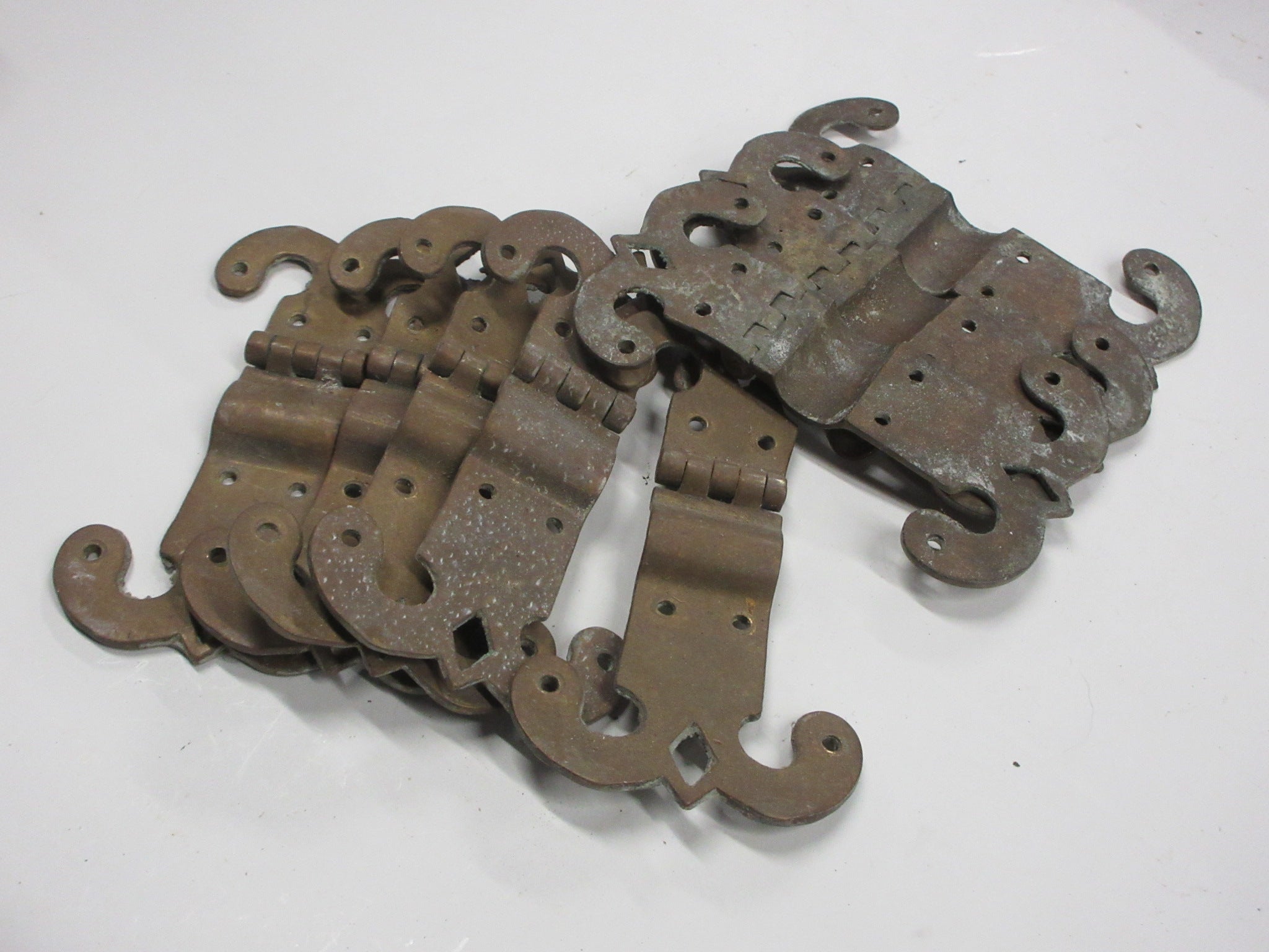 Vintage Decorative Brass Hinges (Set of Eight)