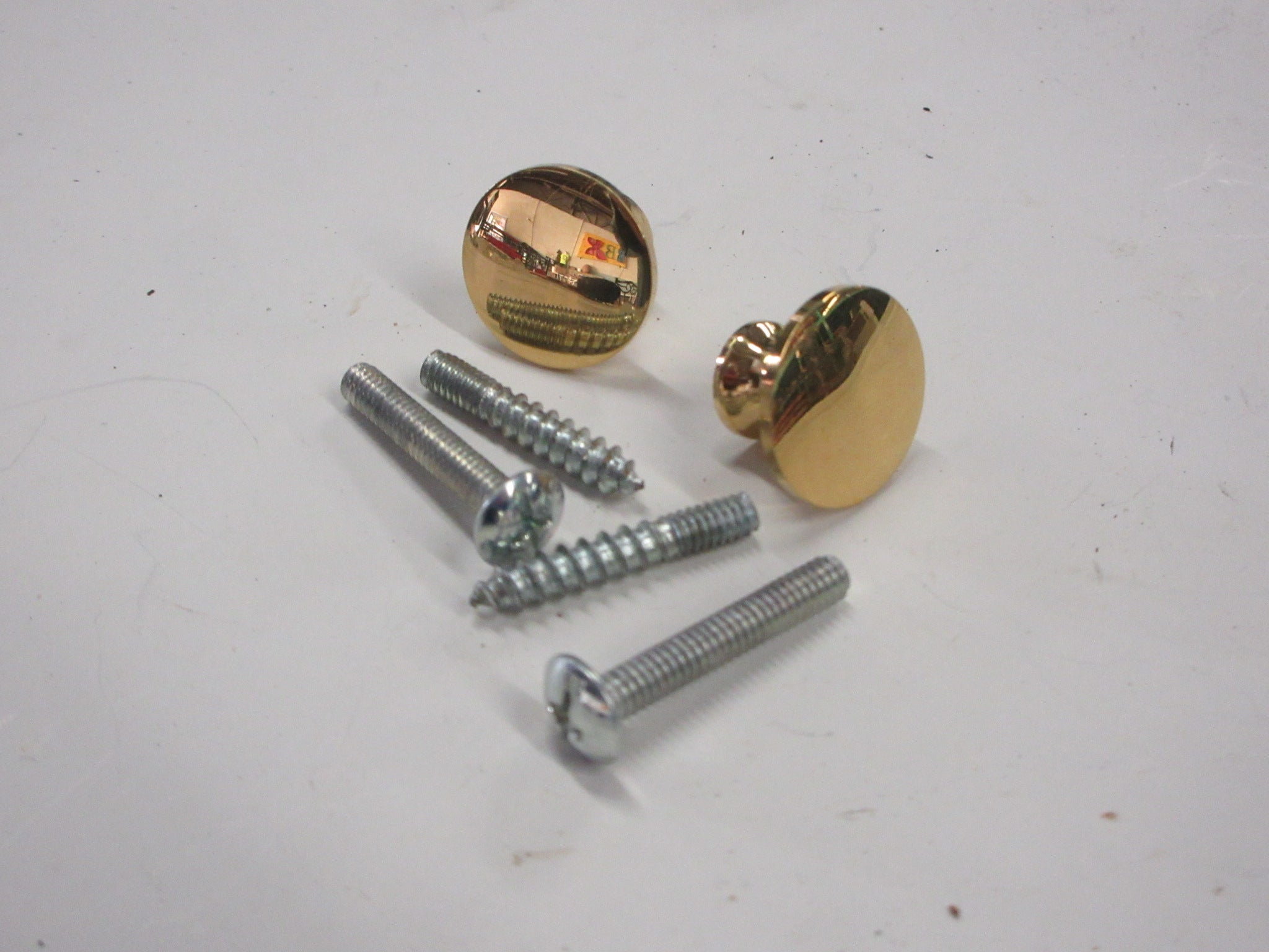Small Brass Knobs with Hardware (Set of Two)