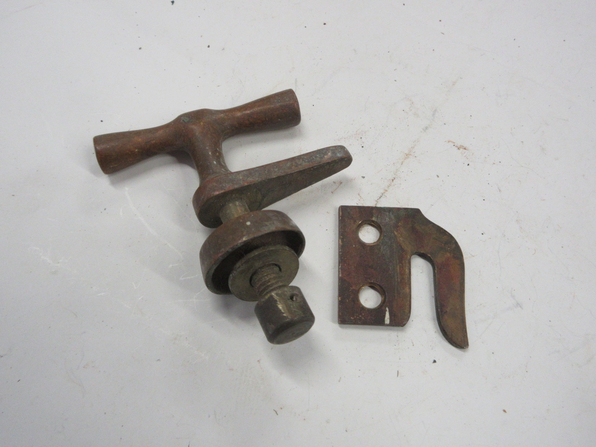 Brass Casement Handle with Rim Strike Plate