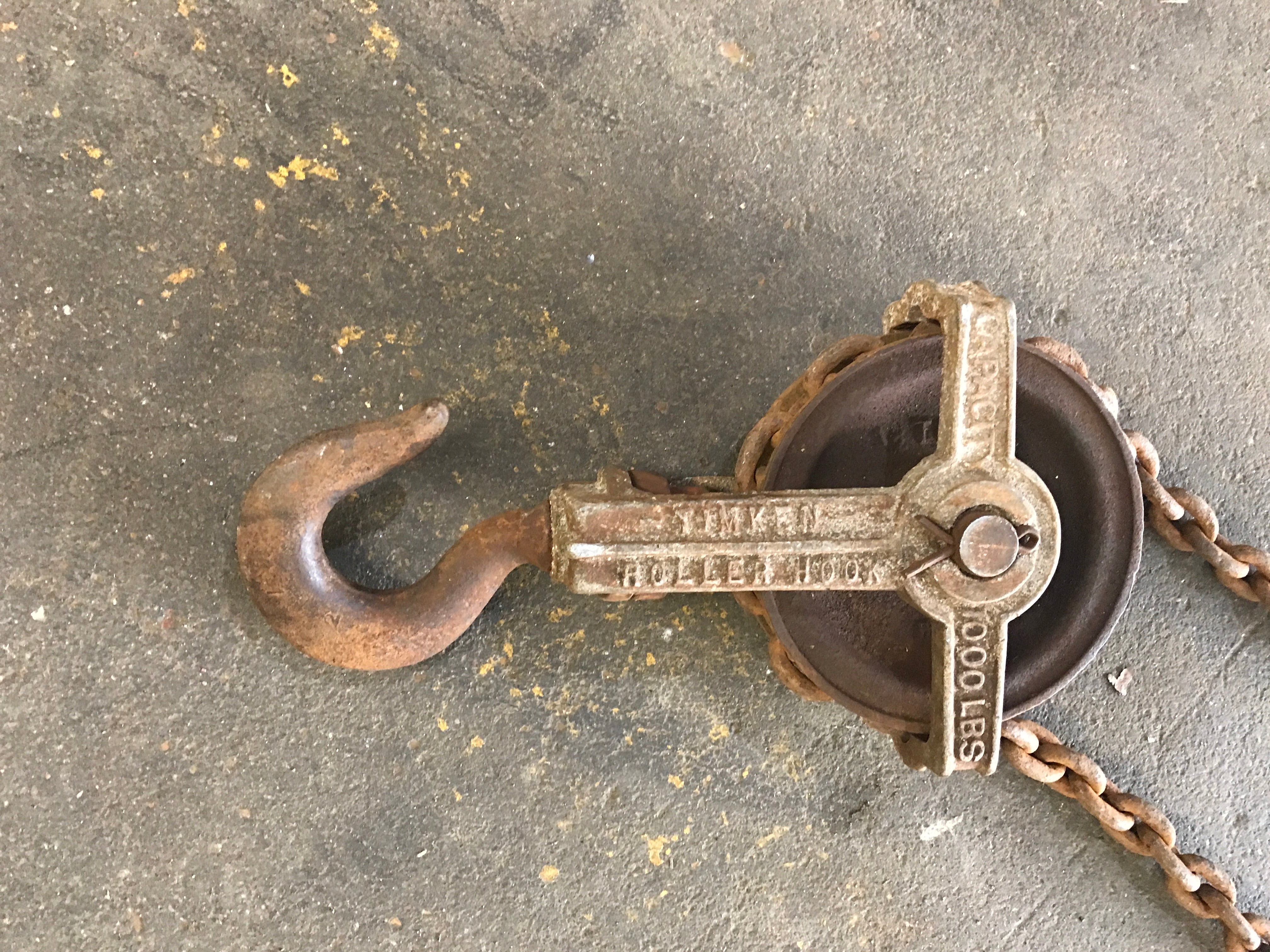 Timken roller hook pulley set with chain