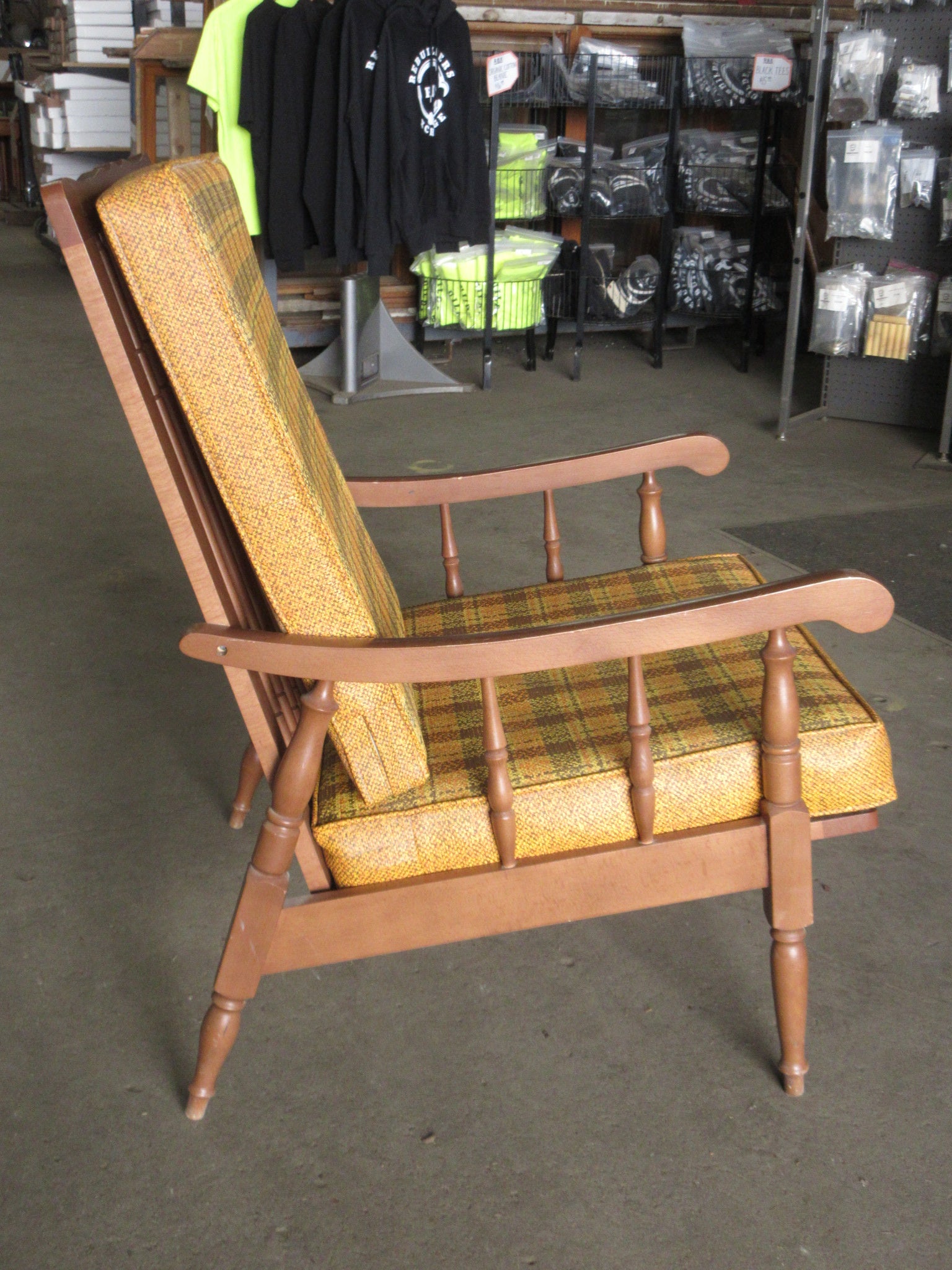 Vintage 1970's Wood & Vinyl Furniture Set (Four Pieces)