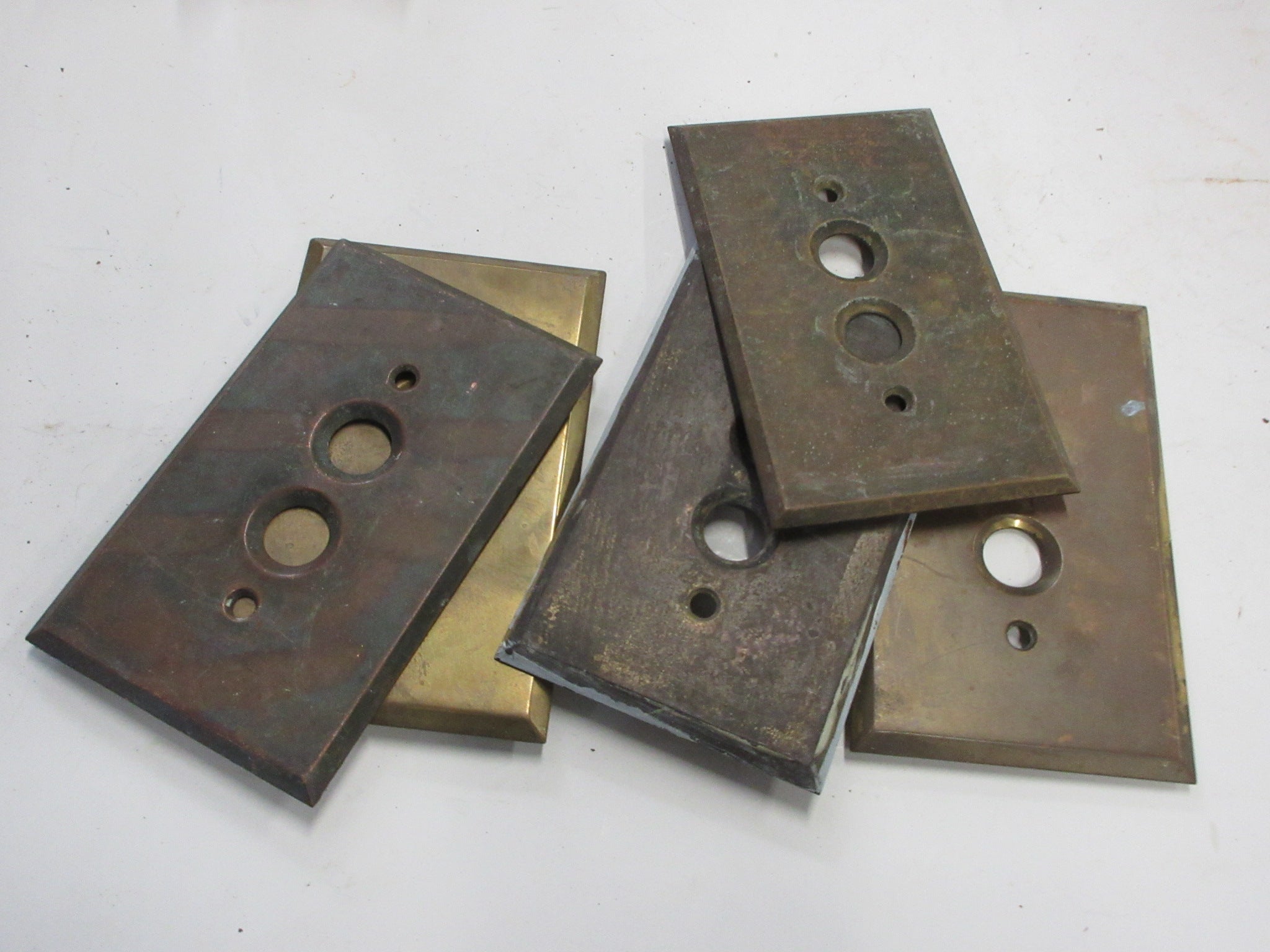 Brass Push Switch Cover Plates (Lot of Five)