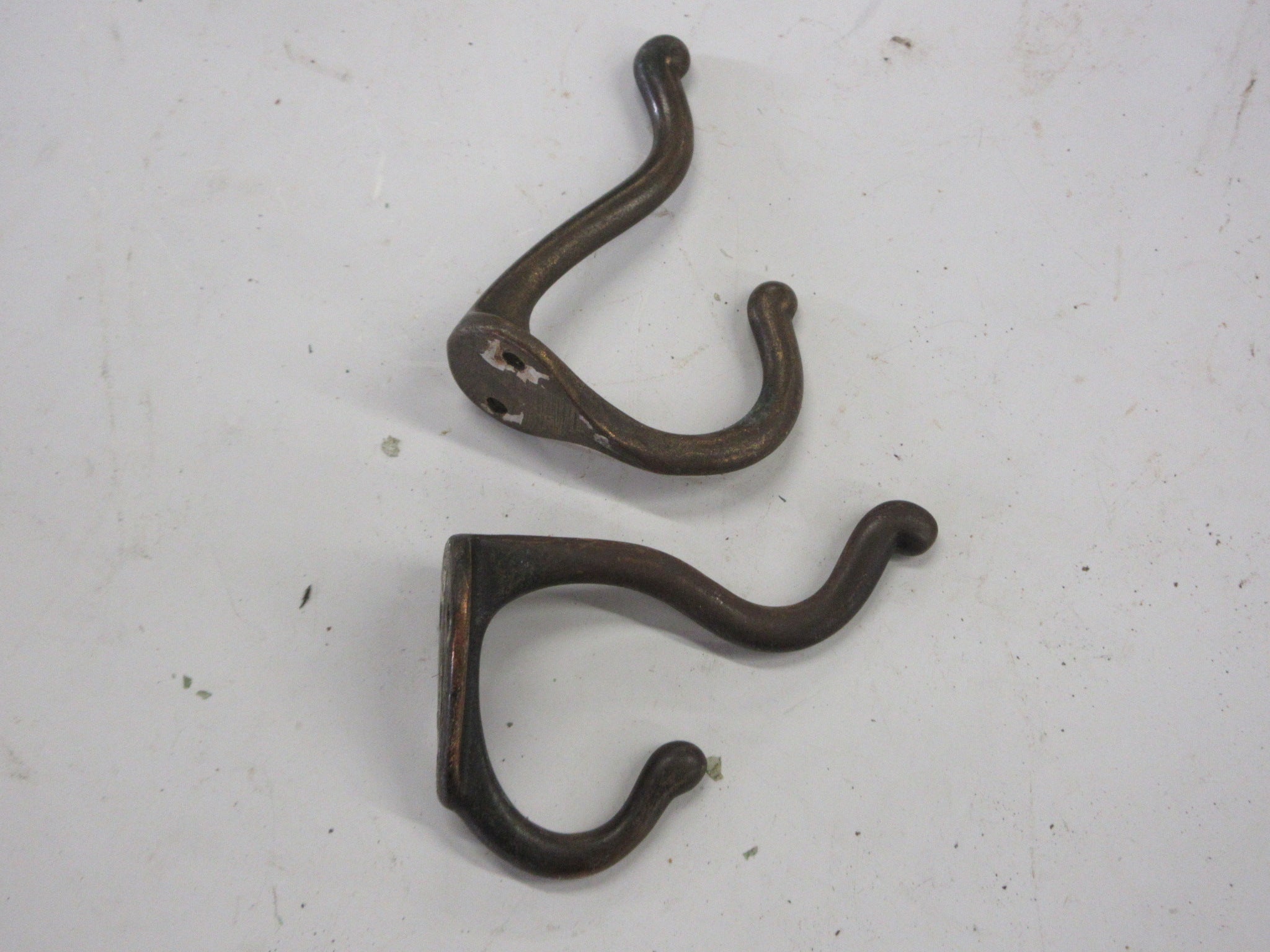 Vintage Wall Mount Double Hooks (Pair of Two)