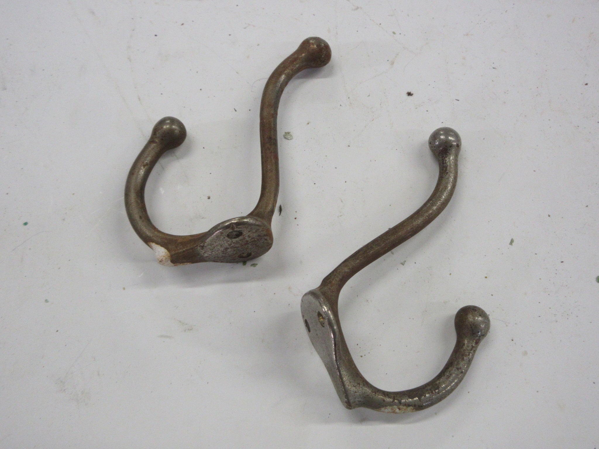 Vintage Wall Mount Double Hooks (Pair of Two)