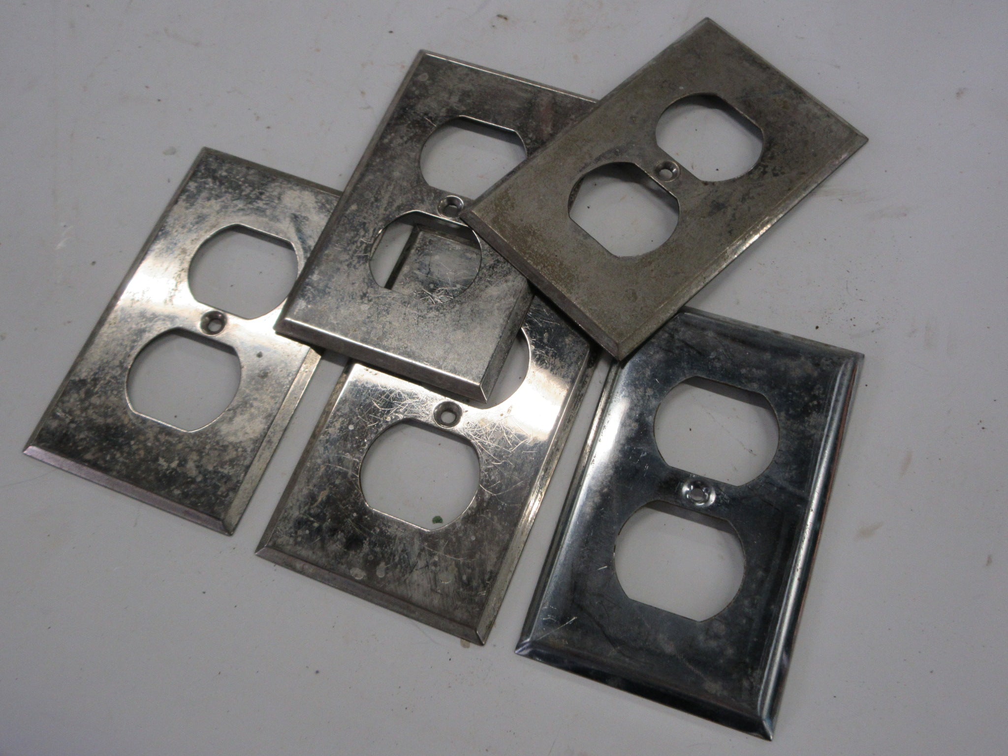 Vintage Metal Outlet Cover Plates (Set of Five)
