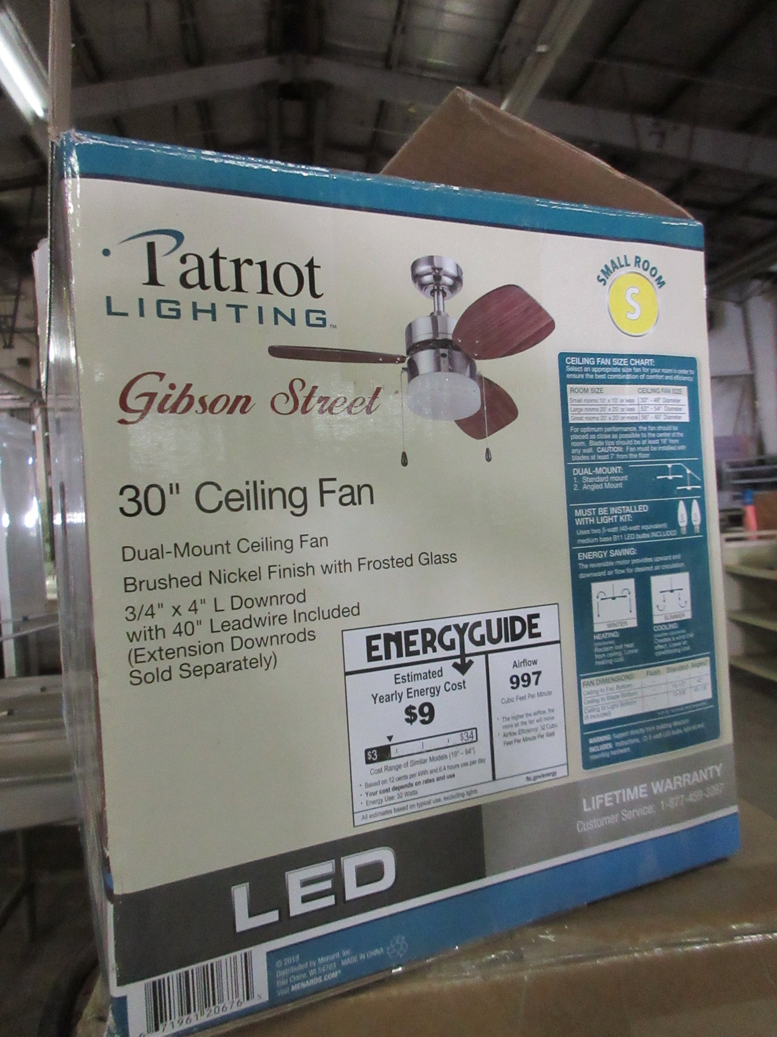 30" Dual Mount Ceiling Fan