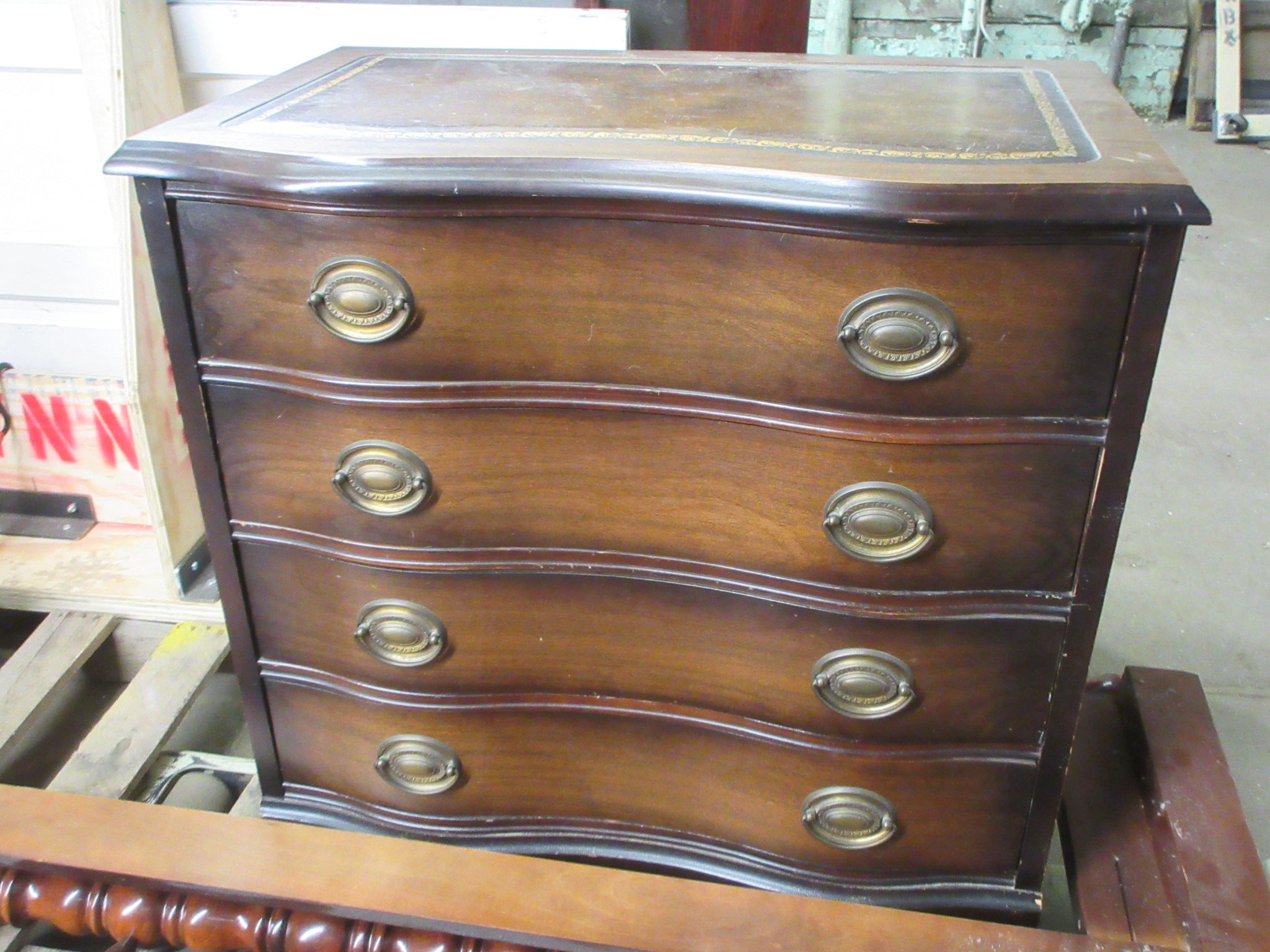 Wood Decorative Top Four Drawer Chest