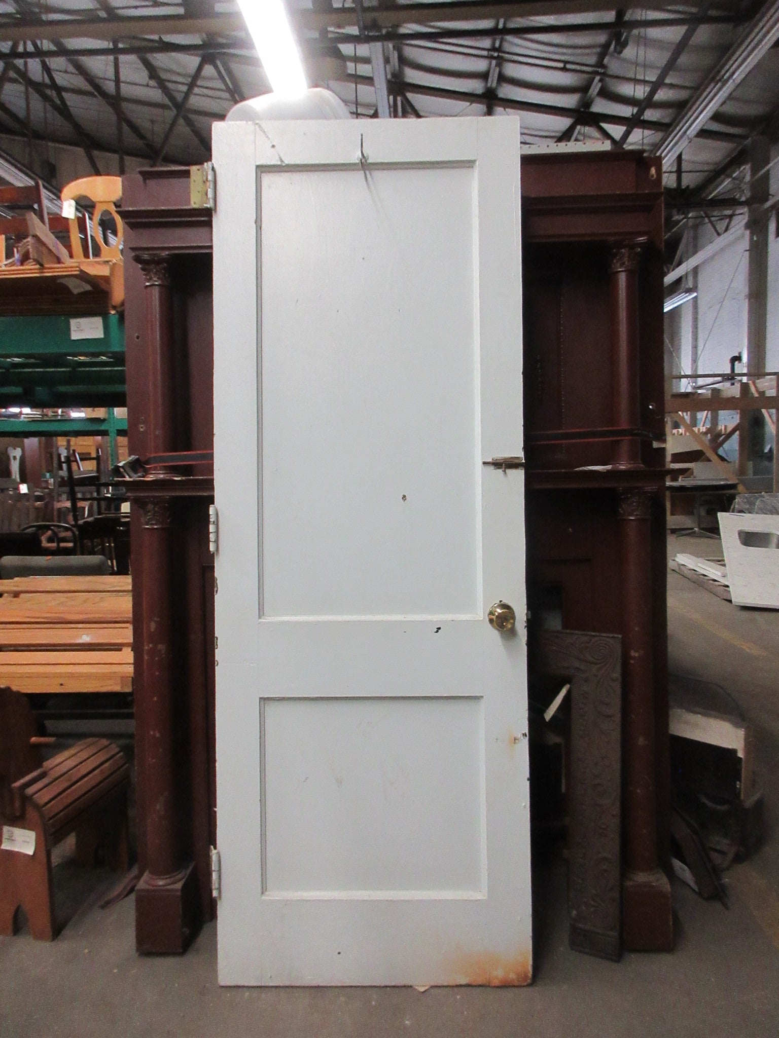 Two Panel Painted Wooden Door