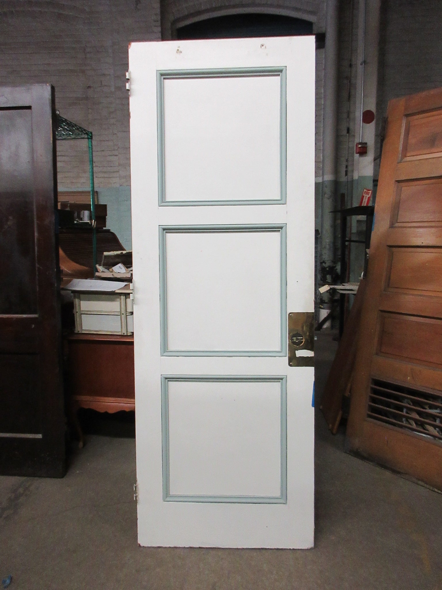 Vintage Contrasted Painted Three Panel Door (Orange)