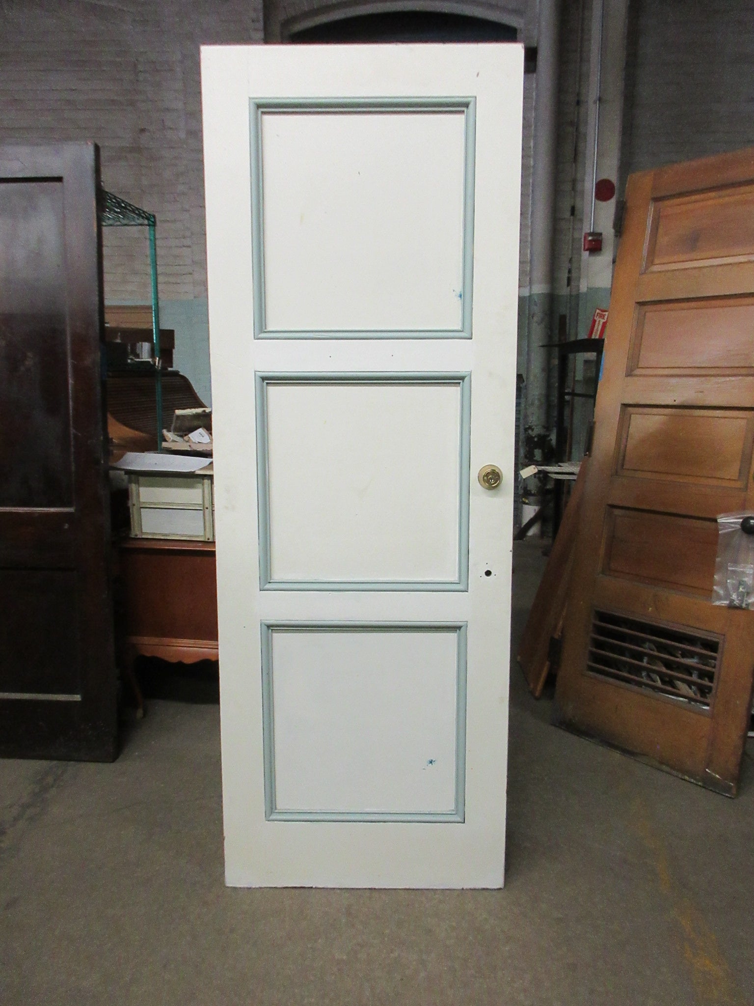 Vintage Contrasted Painted Three Panel Door