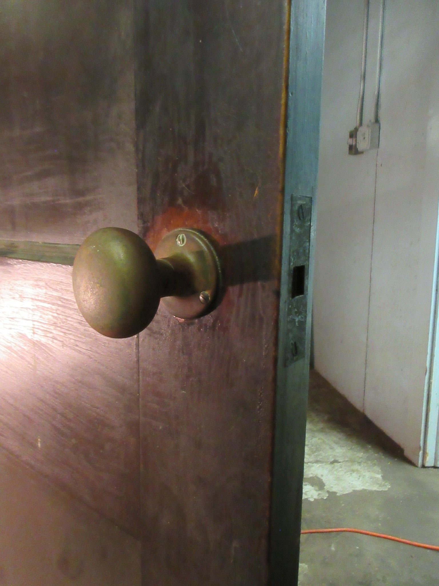Vintage "Back Stage Area" Half Glass Door with Brass Hardware
