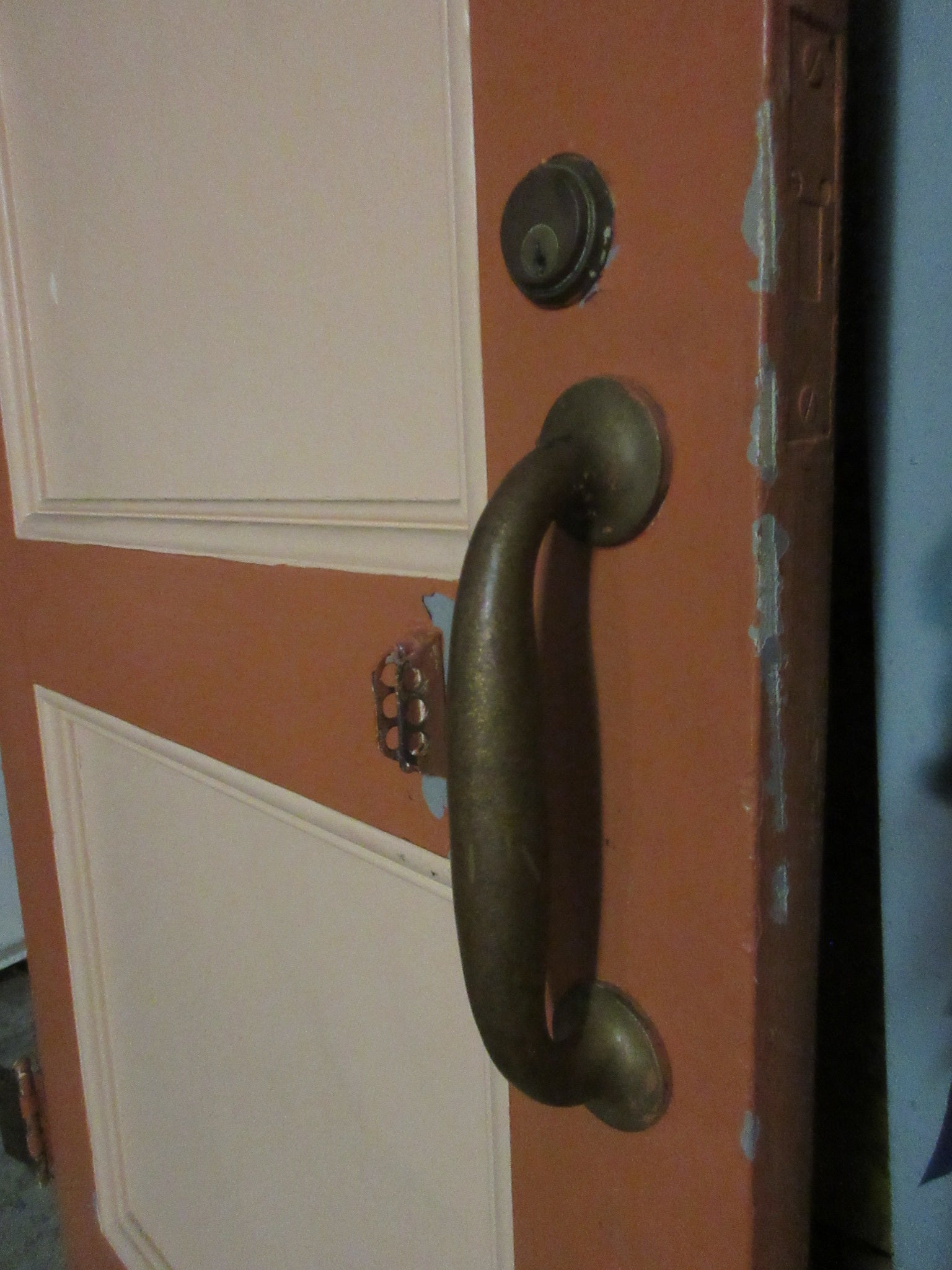 Vintage Three Panel Painted French Doors (Set of Two)