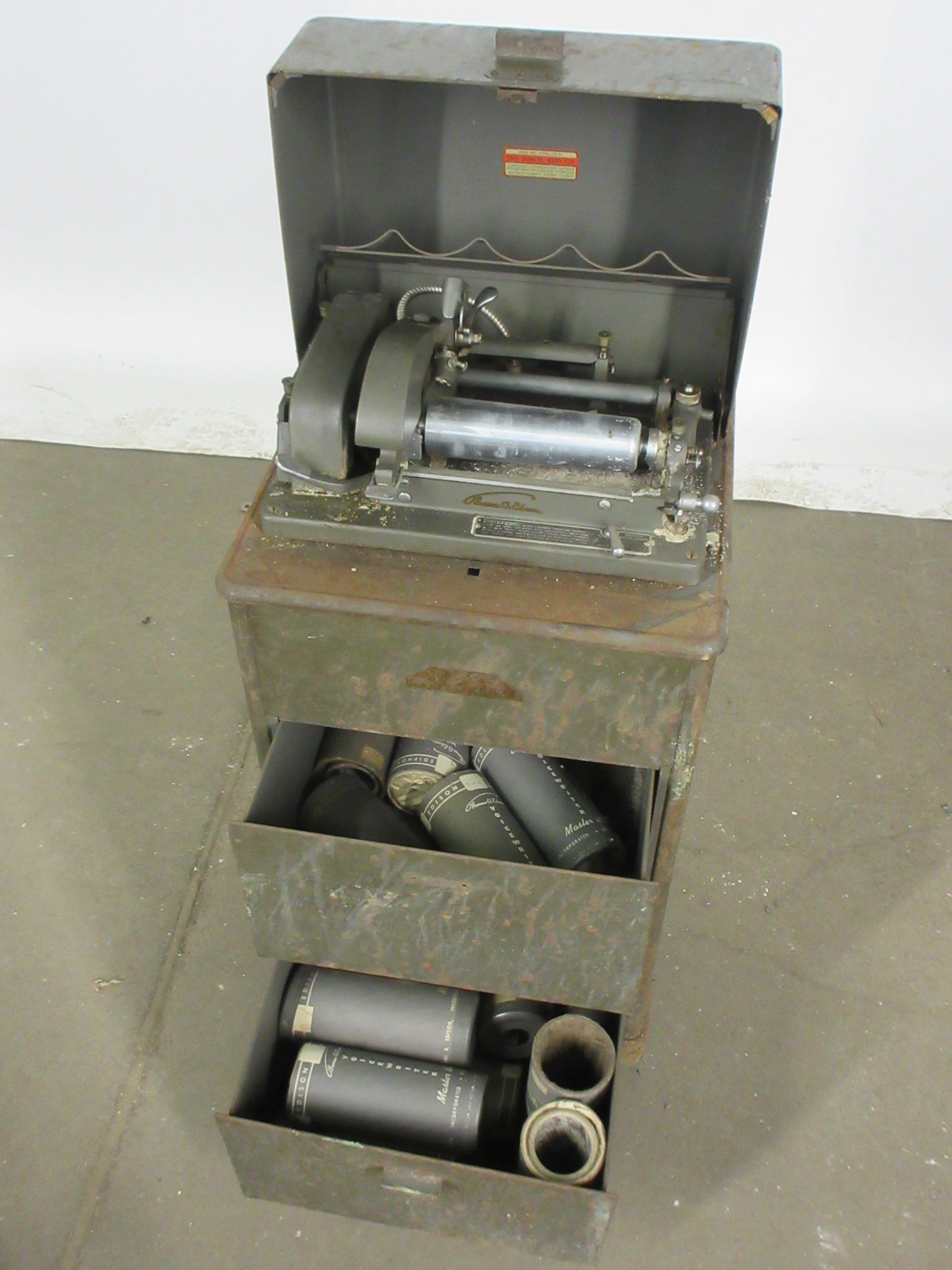 Antique Edison Ediphone Master Shaver Cabinet (As Is)