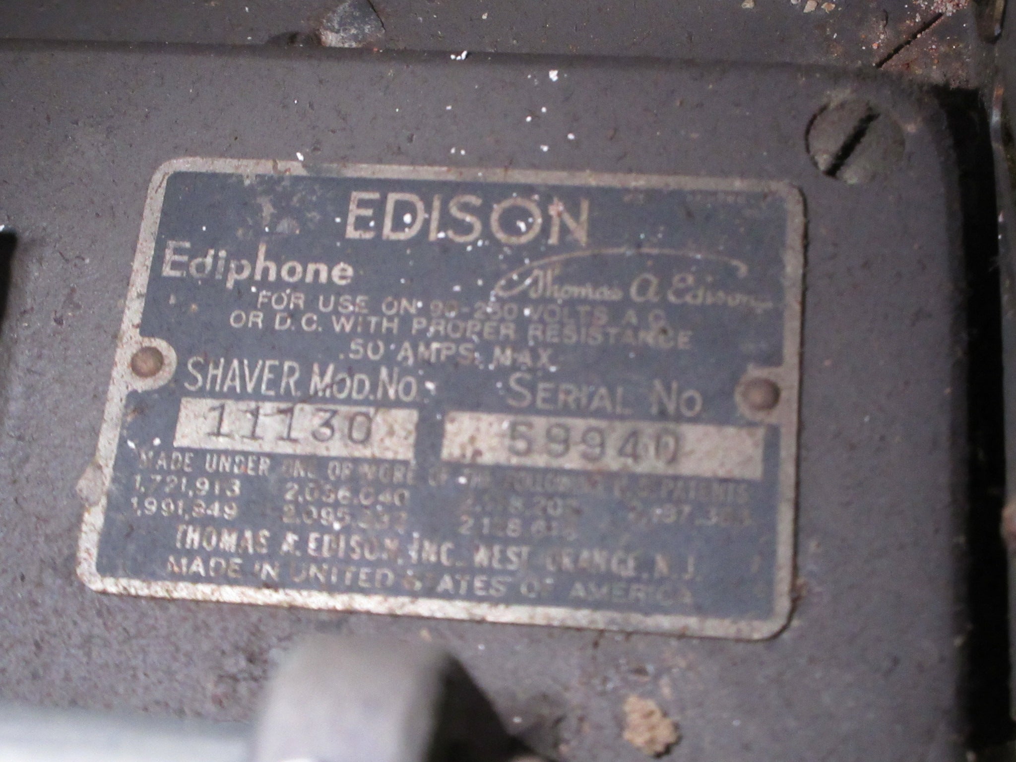 Antique Edison Ediphone Master Shaver Cabinet (As Is)