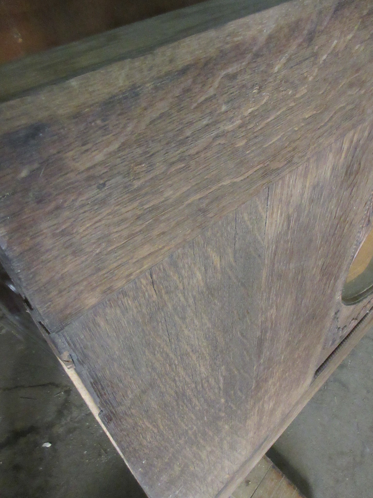 Vintage Oak Entry Door with Oval Glass 83 1/2"