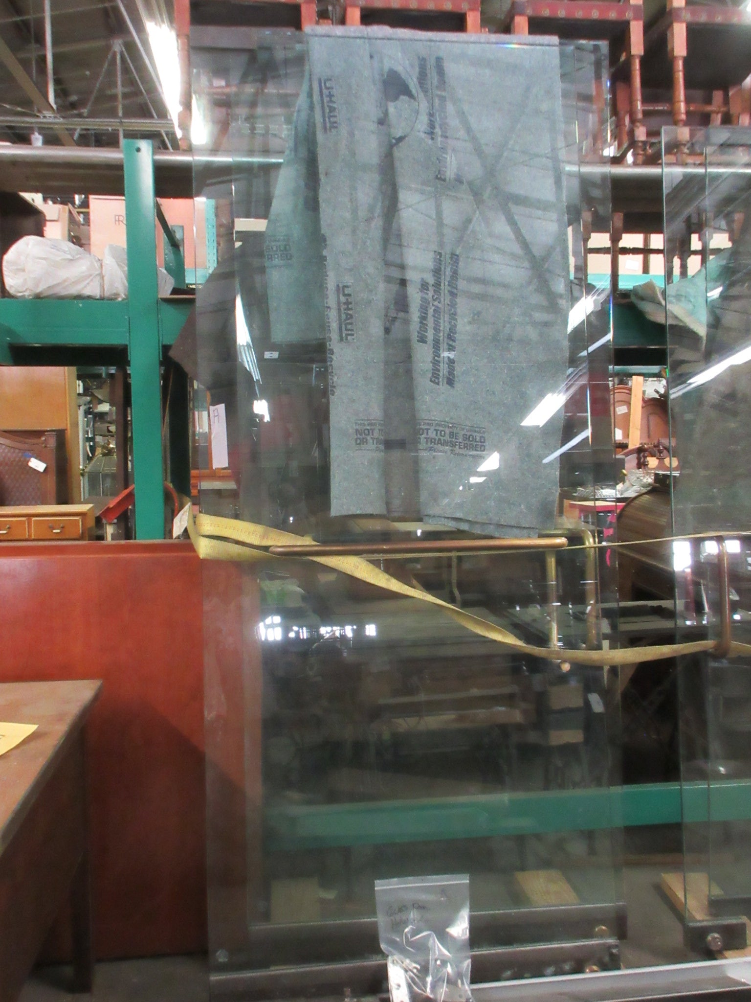 Full Glass Push Doors with Brass Hardware 92 1/2" (Set of Two)