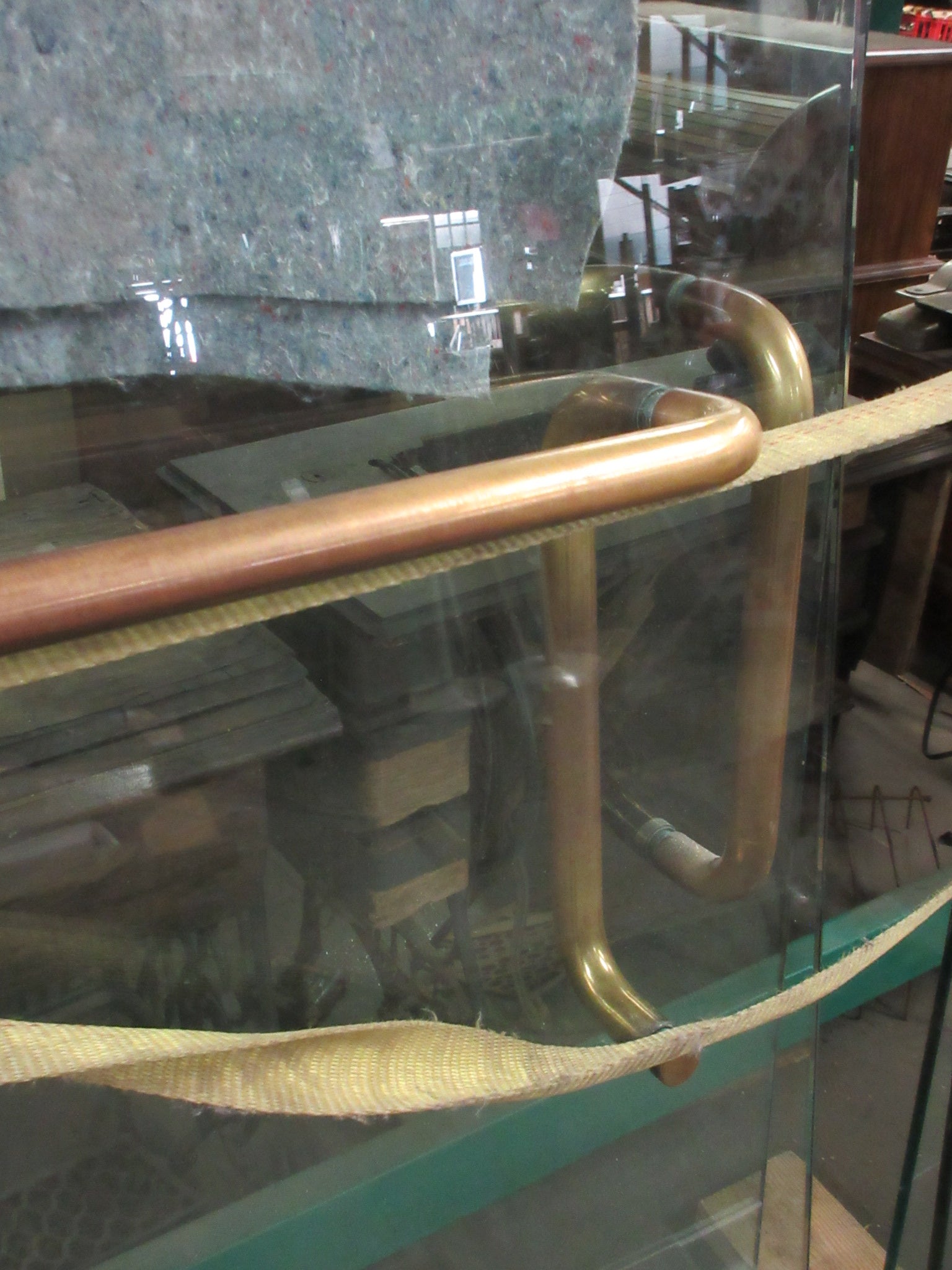 Full Glass Push Doors with Brass Hardware 92 1/2" (Set of Two)