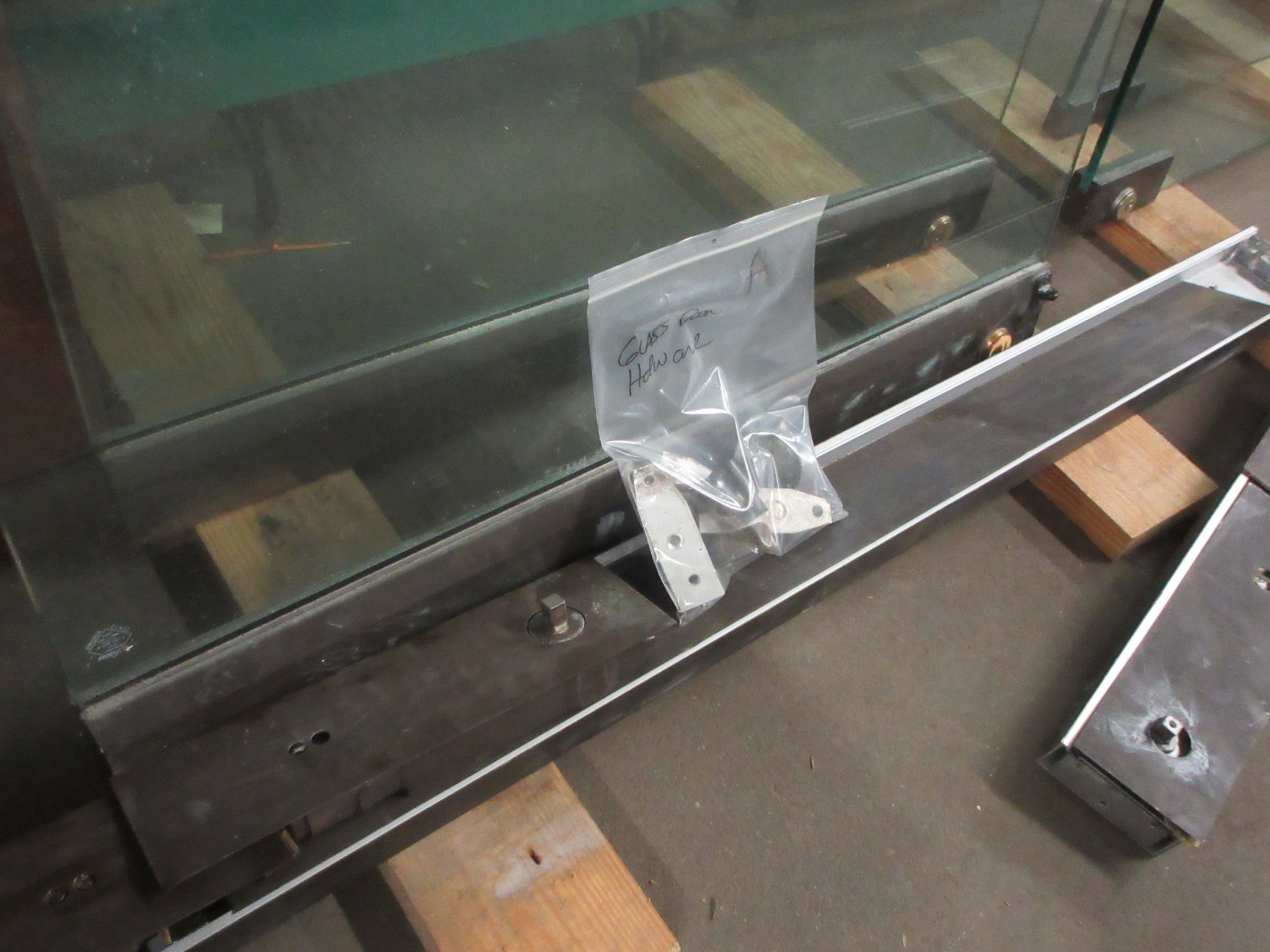 Full Glass Push Doors with Brass Hardware 92 1/2" (Set of Two)