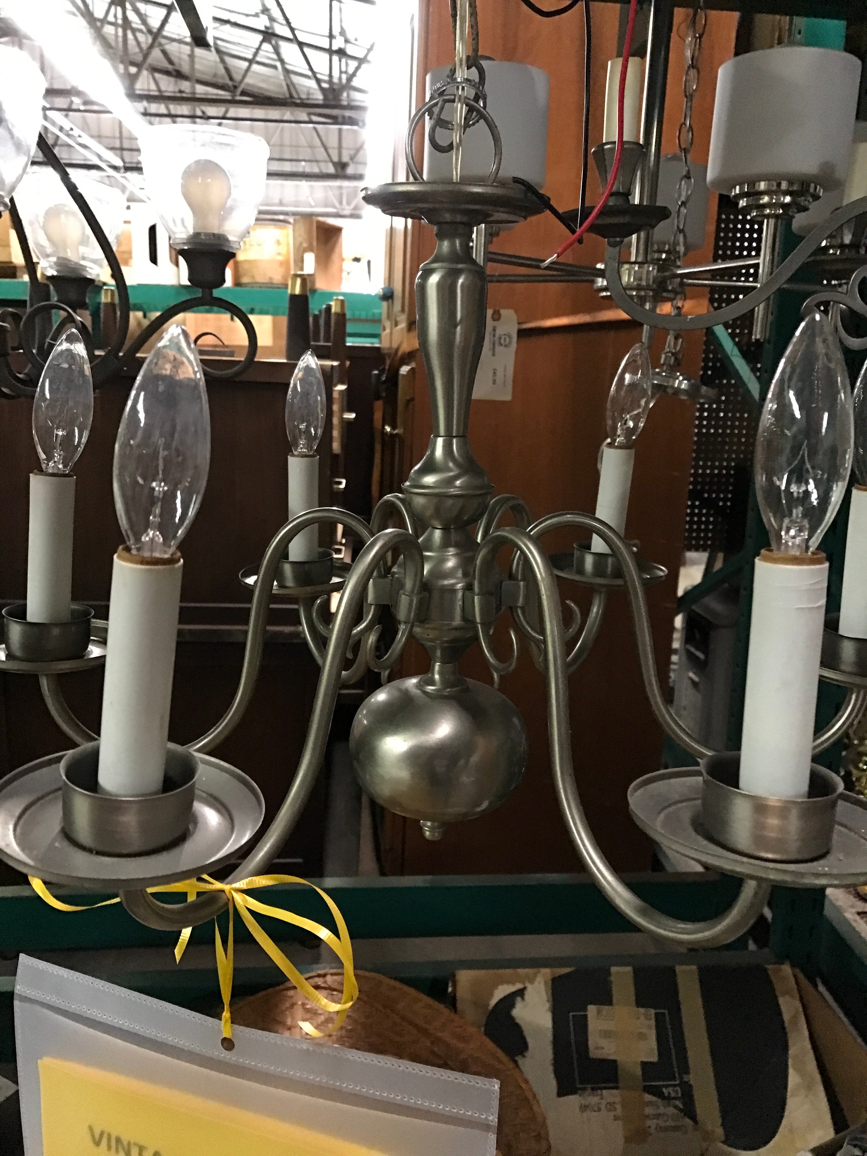 Spanish Eldorado Chandelier Pewter Finish Six Light