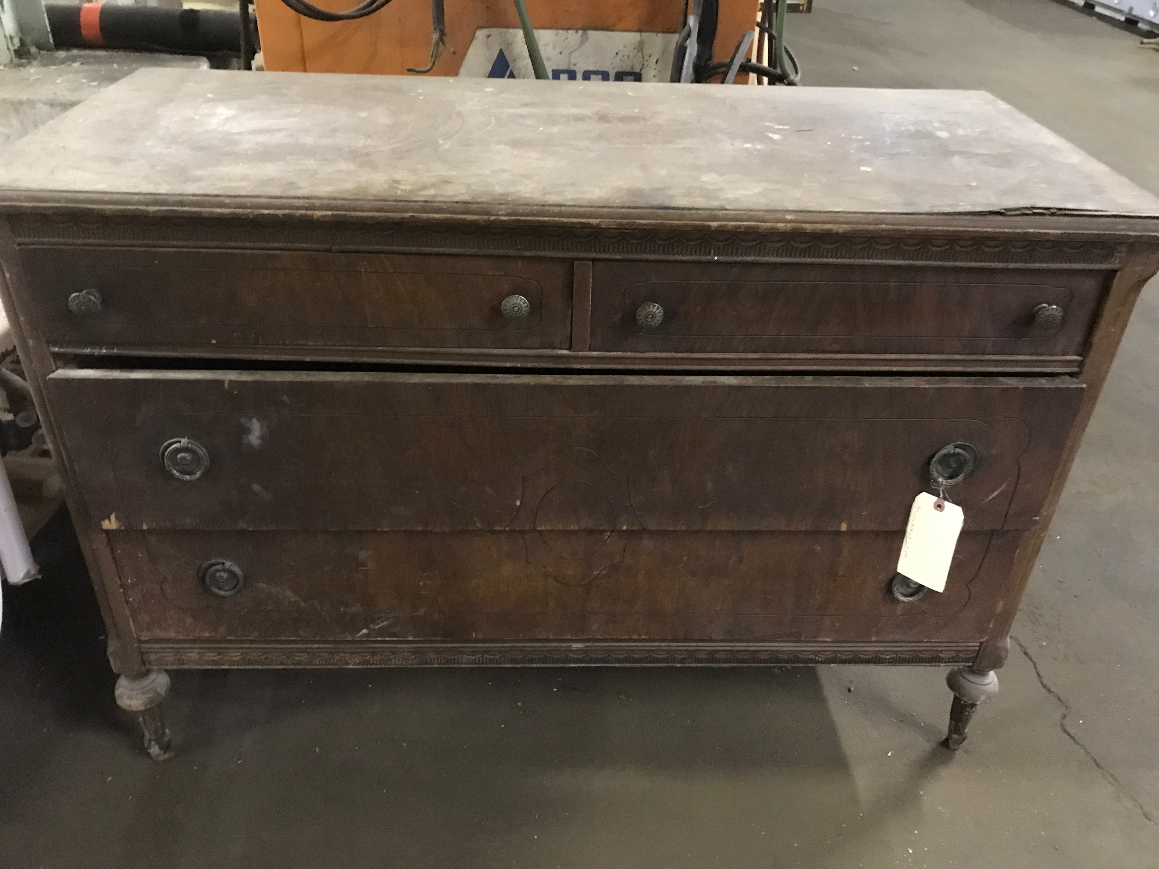 Four Drawer Vintage Dresser 48x21x34