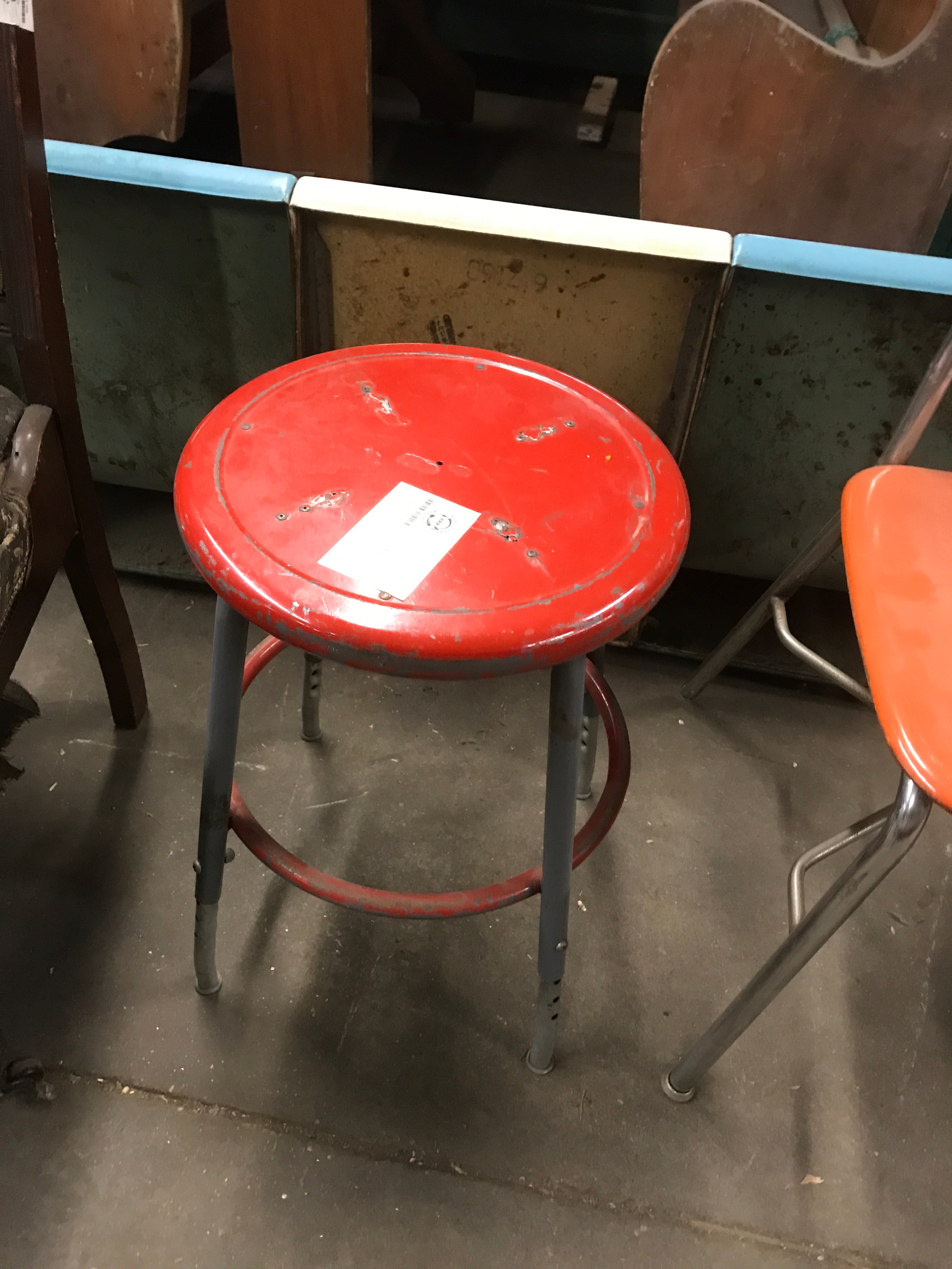Metal Bar Stool  - Red