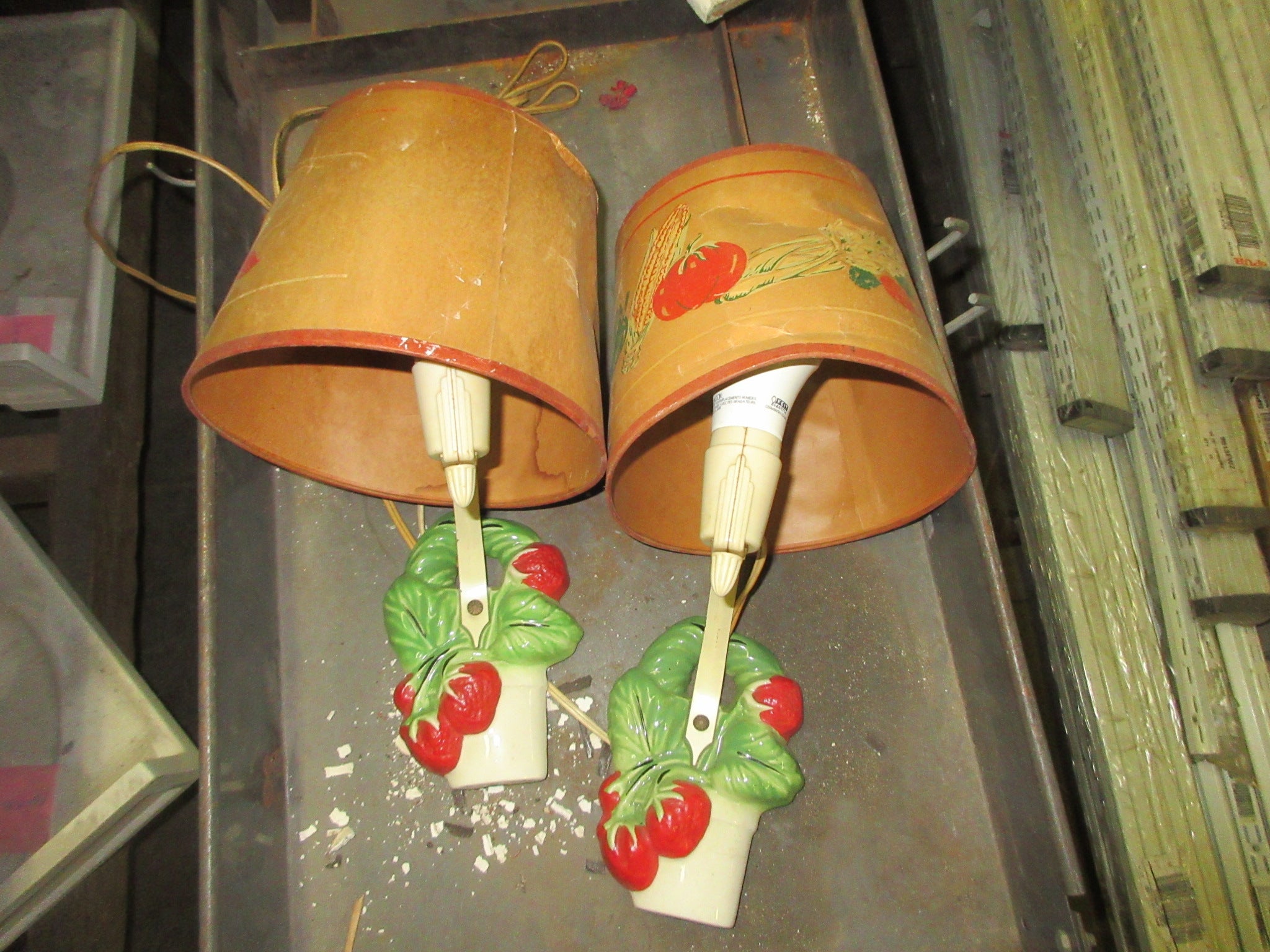 Pair Vintage Wall Sconce with Shades