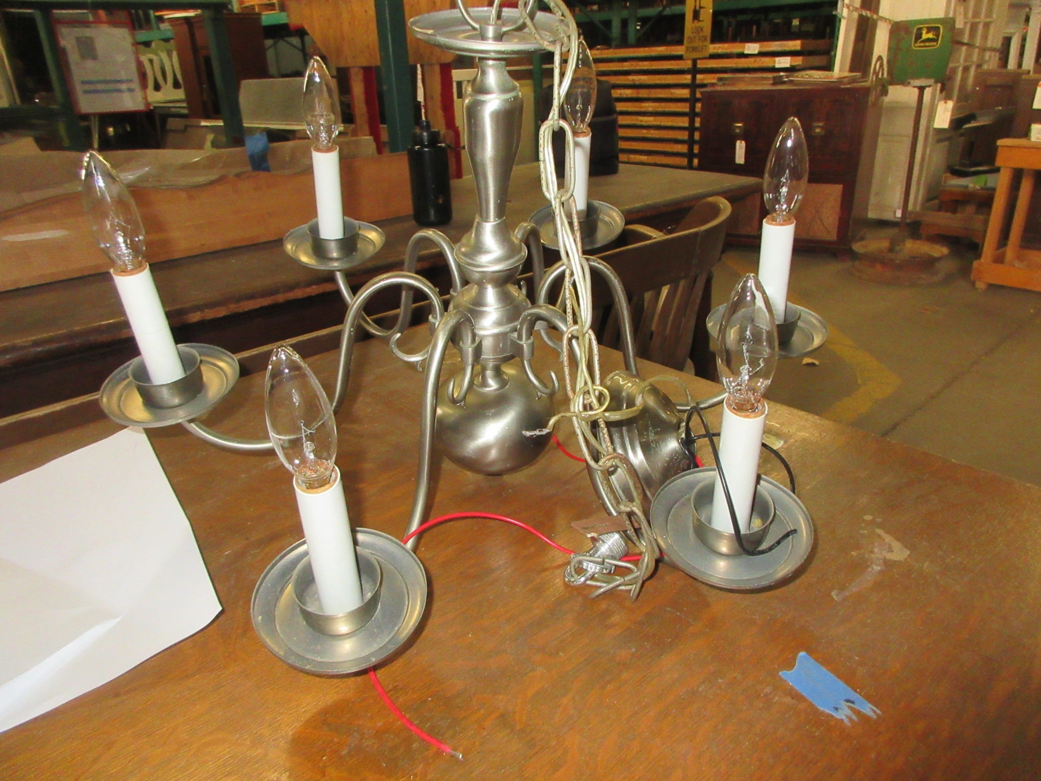 Spanish Eldorado Chandelier Pewter Finish Six Light