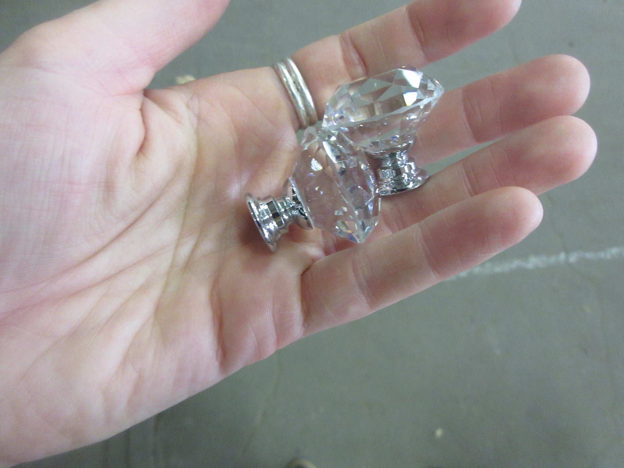 Set of Six Glass Drawer Pulls