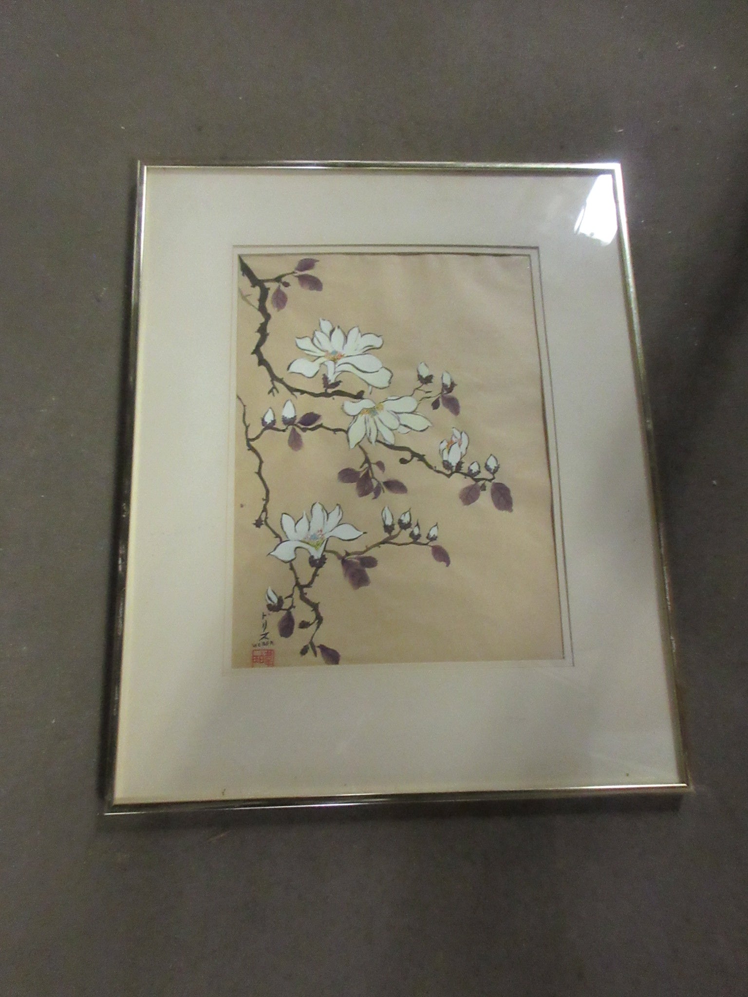 Hand Brushed Magnolias Framed Print