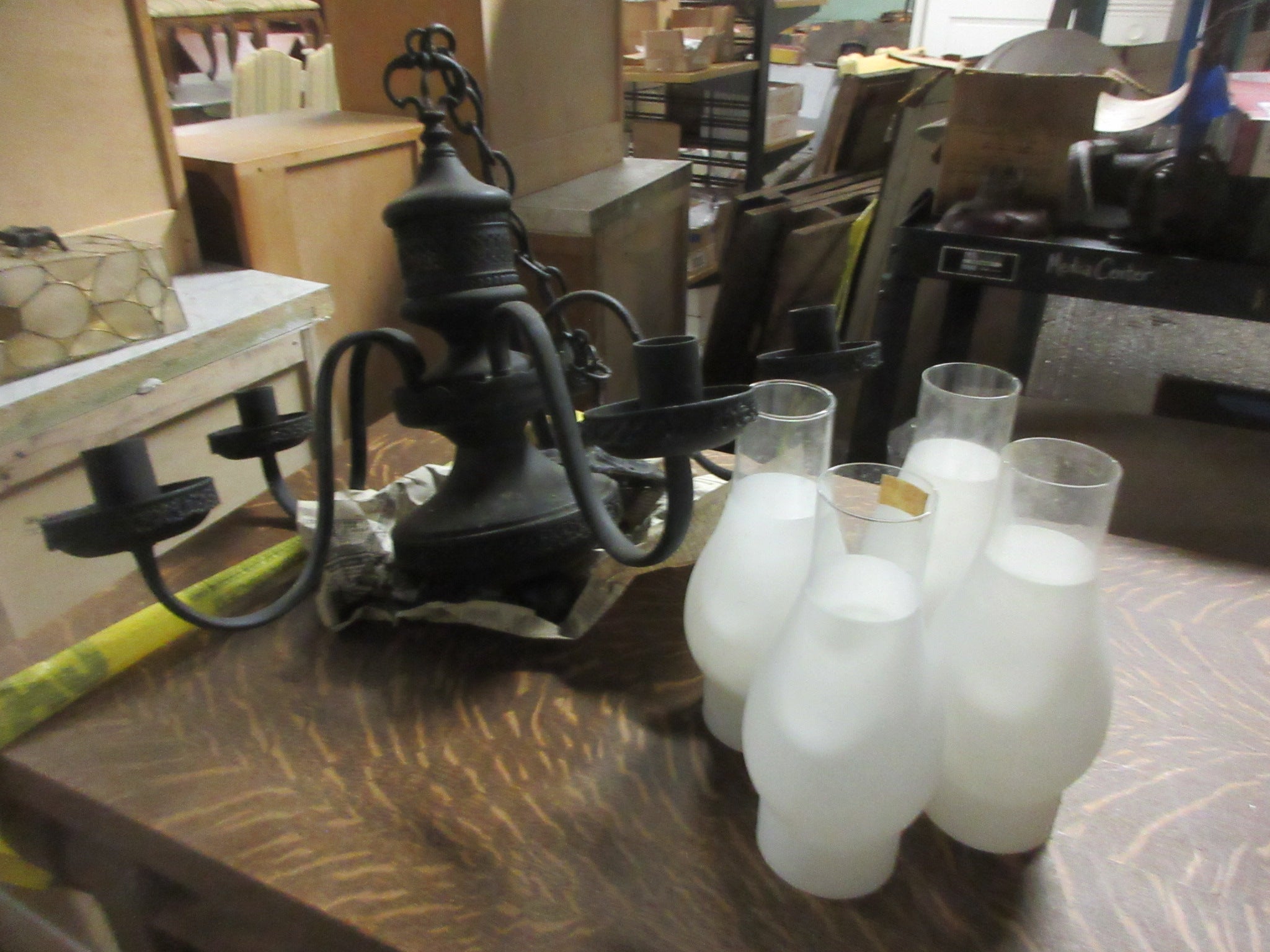 Ceiling Mount Five Light Iron Chandelier