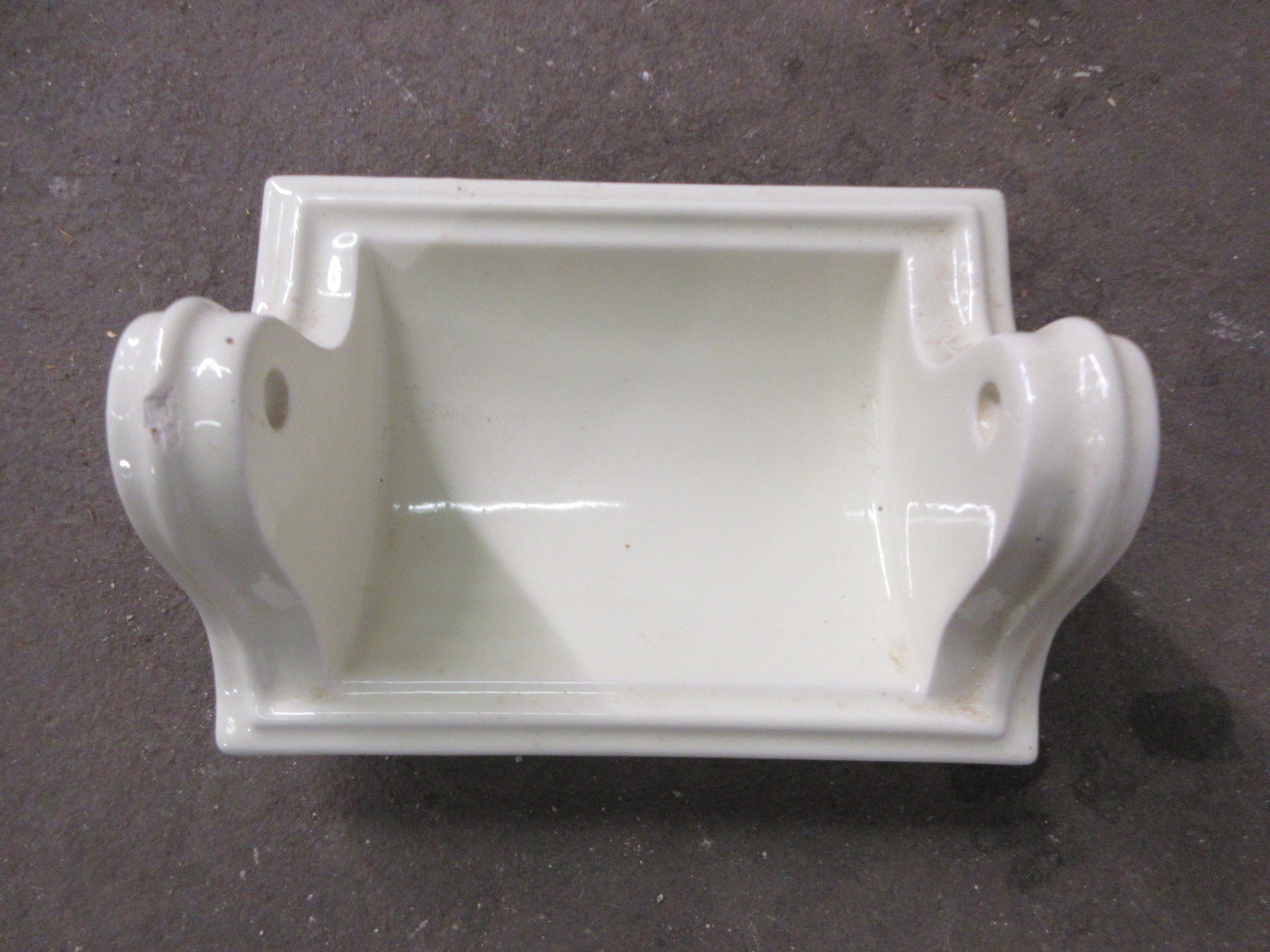 White Ceramic Recessed Toilet Paper Holder - 6 1/2 x 6 1/2 x 3 1/4