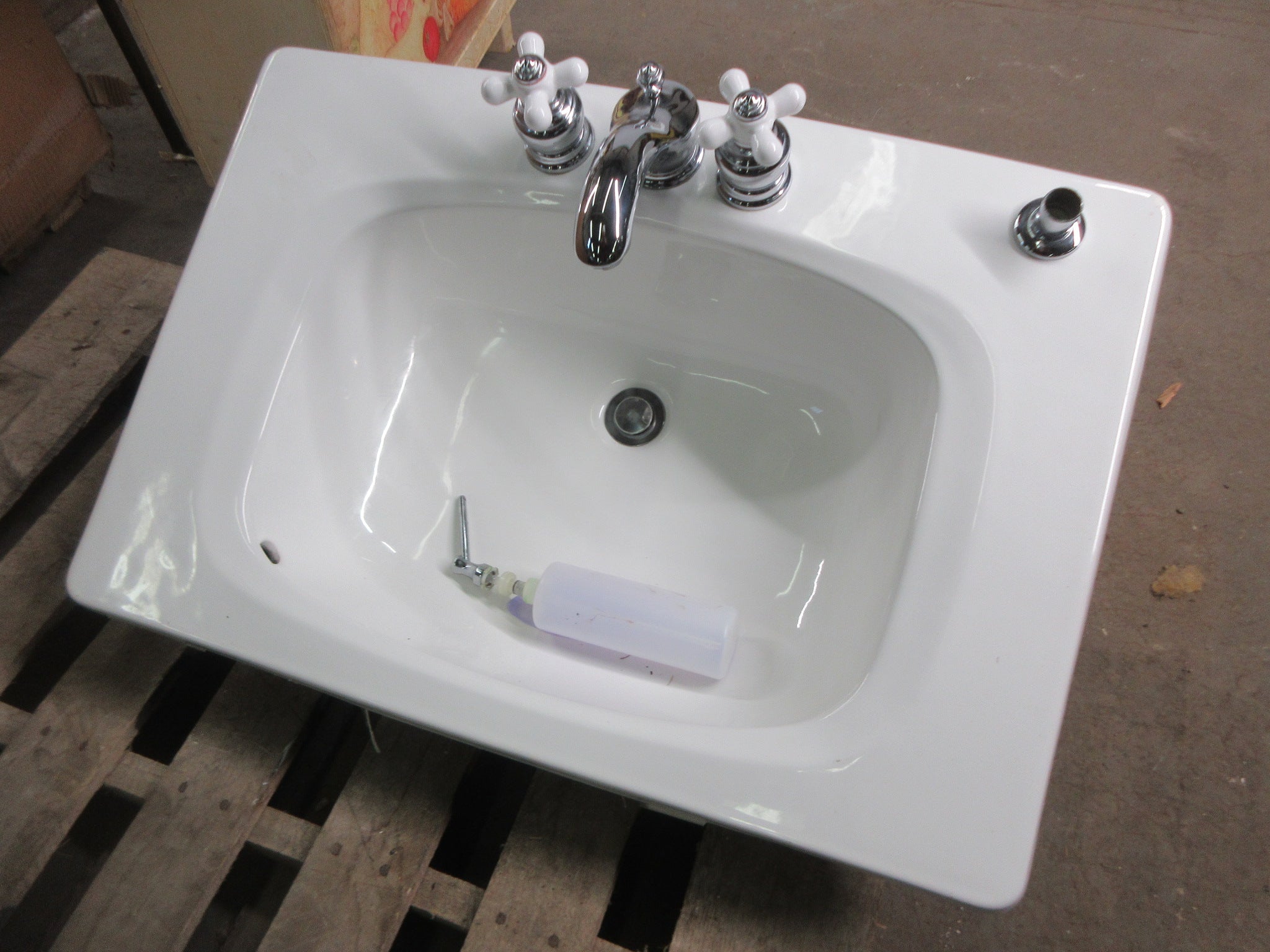 Ceramic Drop In Sink with Soap Dispenser