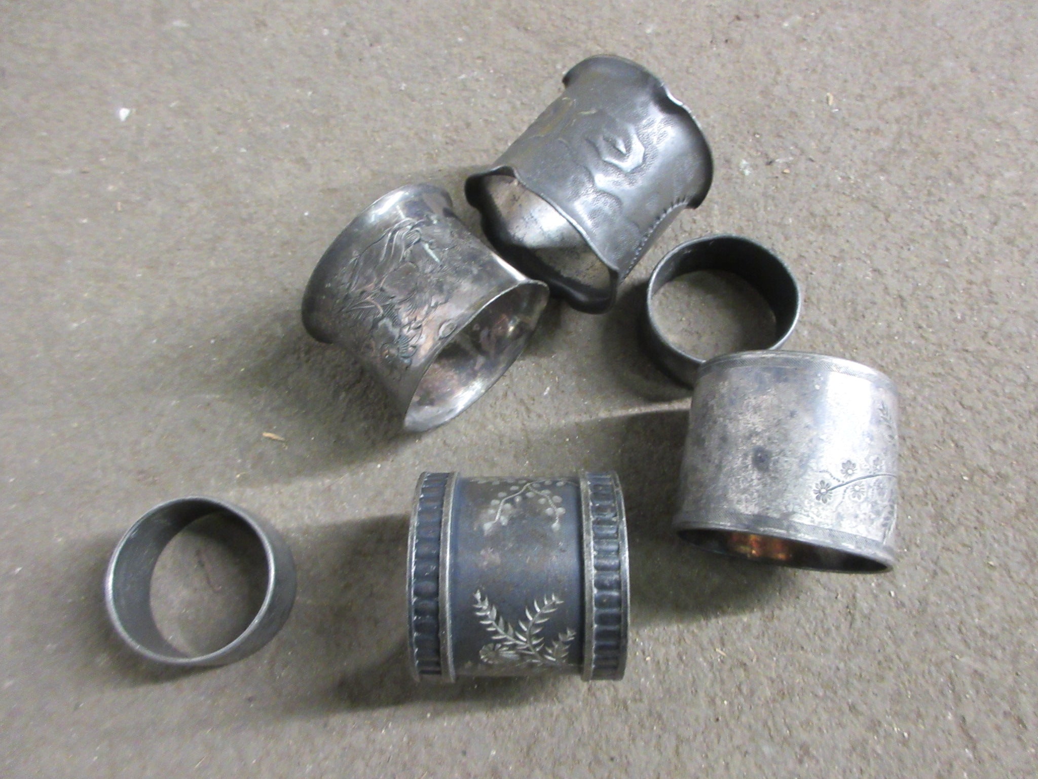 Lot of Six Silver Napkin Rings